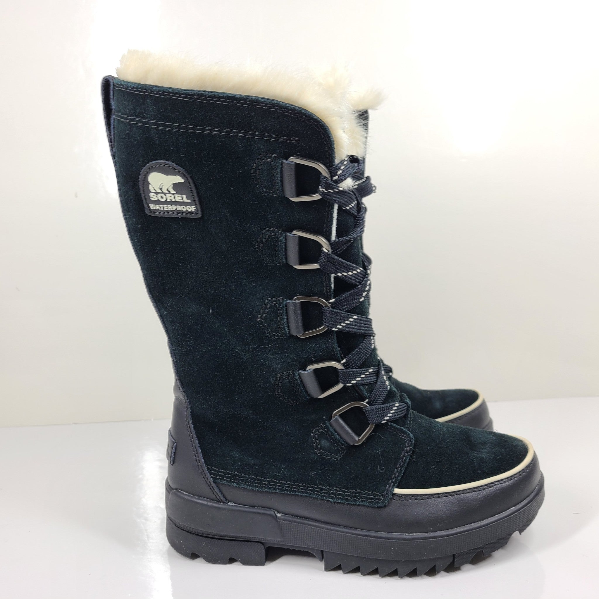 Sorel Women’s Tivoli IV Tall Boot Waterproof Suede Black Sz 7 Excellent