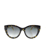 Jimmy Choo CHANA/S Sunglasses Yellow Crystal Gold Chain Brown Tortoise Havana
