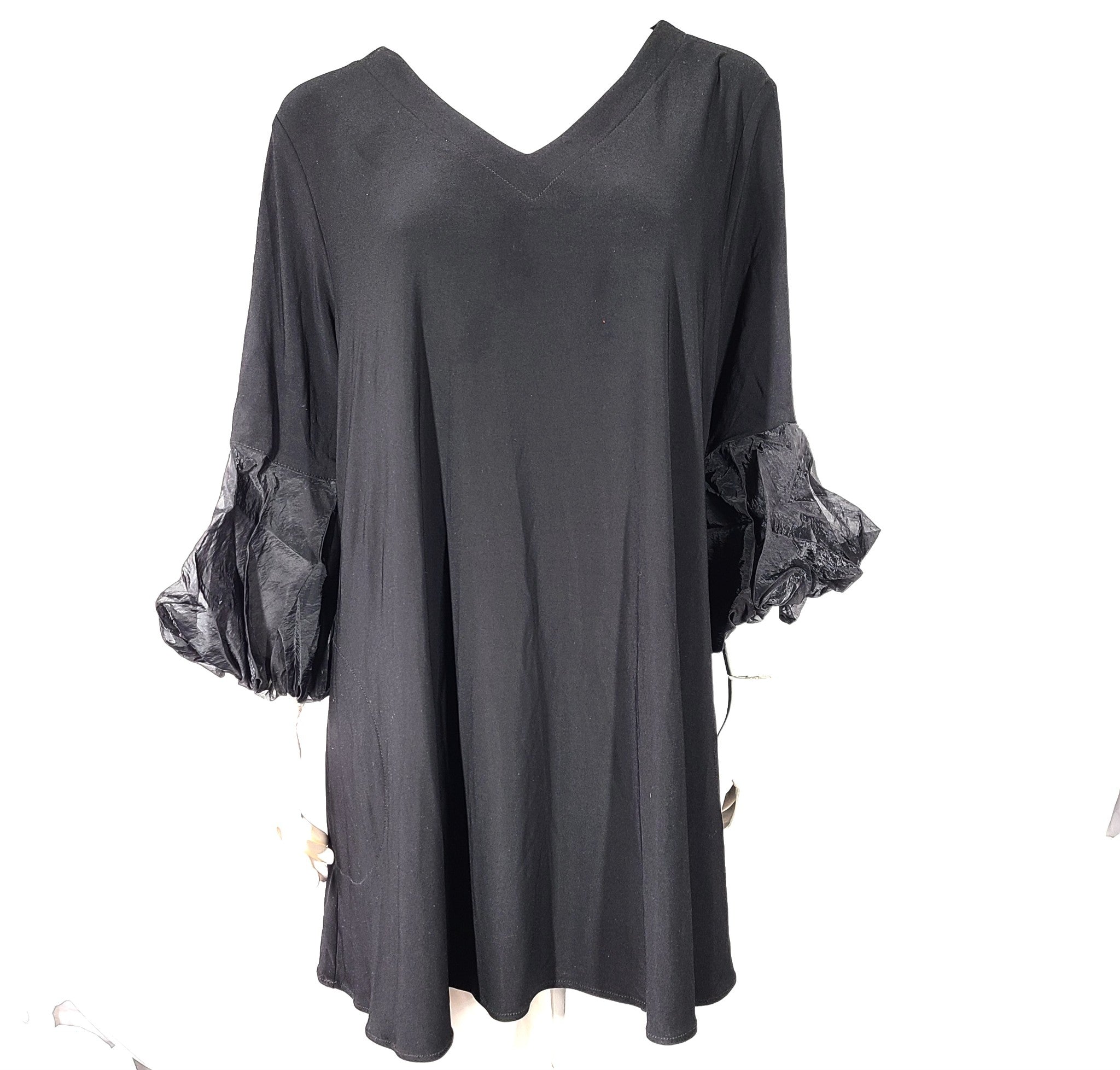 Joseph Ribkoff Women's Bell Sleeve Tunic Shirt 3/4 Sleeves 233117 Black Sz 18