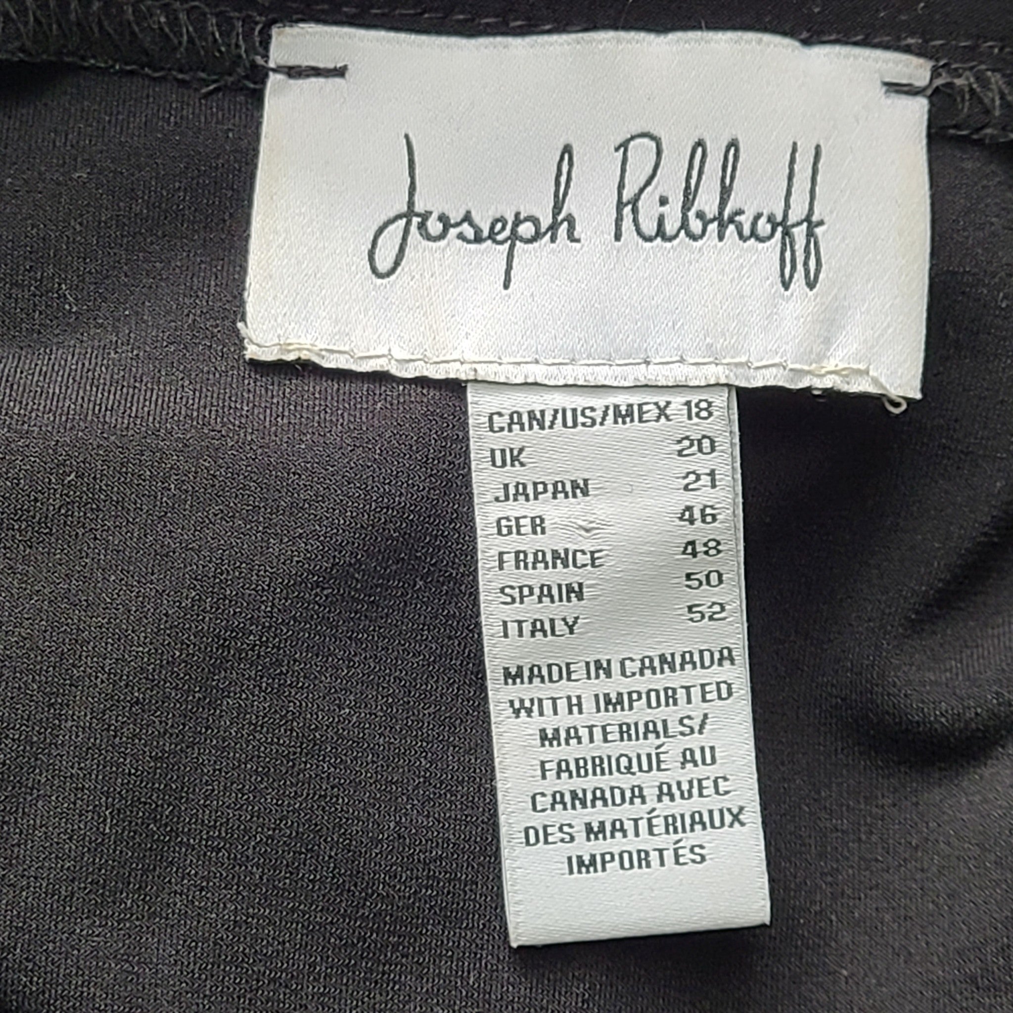Joseph Ribkoff Women's Bell Sleeve Tunic Shirt 3/4 Sleeves 233117 Black Sz 18
