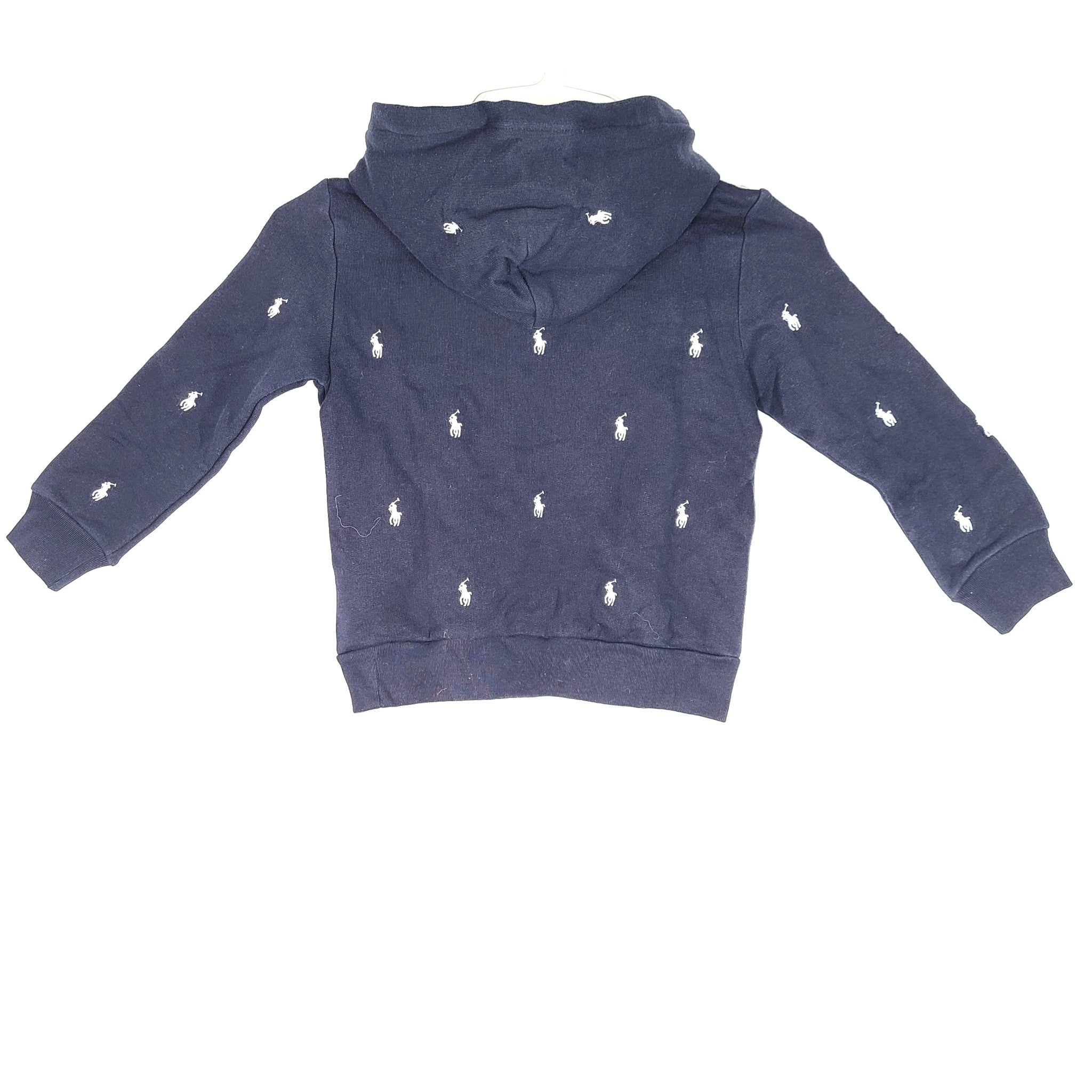 Polo Ralph Lauren Kids Multi Pony Fleece Hoodie Pullover Navy Blue Sz 5