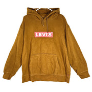 Levi's Men's Big Logo Print Hoodie Pullover Kangaroo Pocket Brown Sz XL
