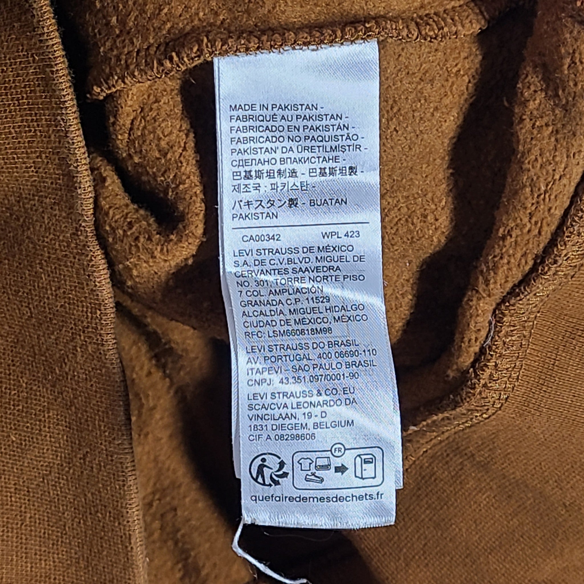 Levi's Men's Big Logo Print Hoodie Pullover Kangaroo Pocket Brown Sz XL