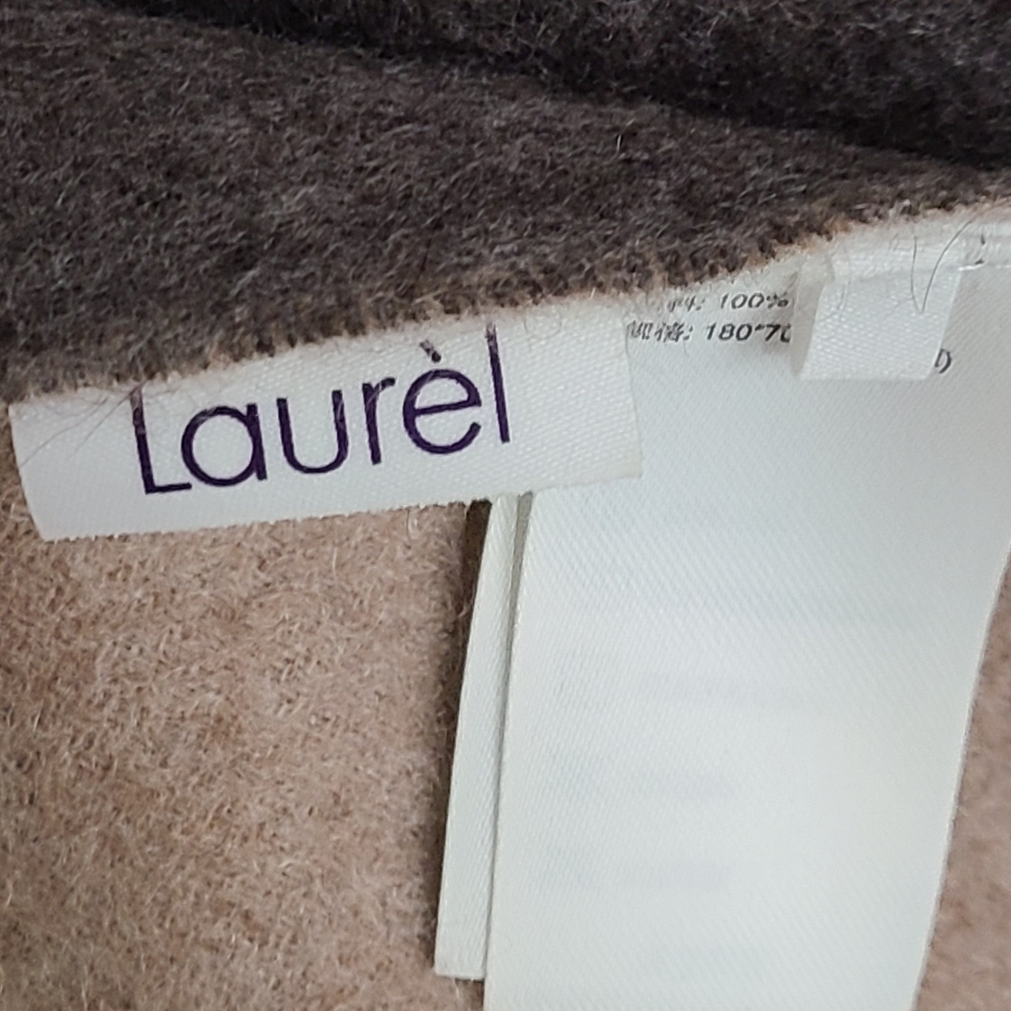 Laurel 100% Cashmere Scarf 72" Rectangle Soft Shawl Pashmina Wrap Beige & Gray
