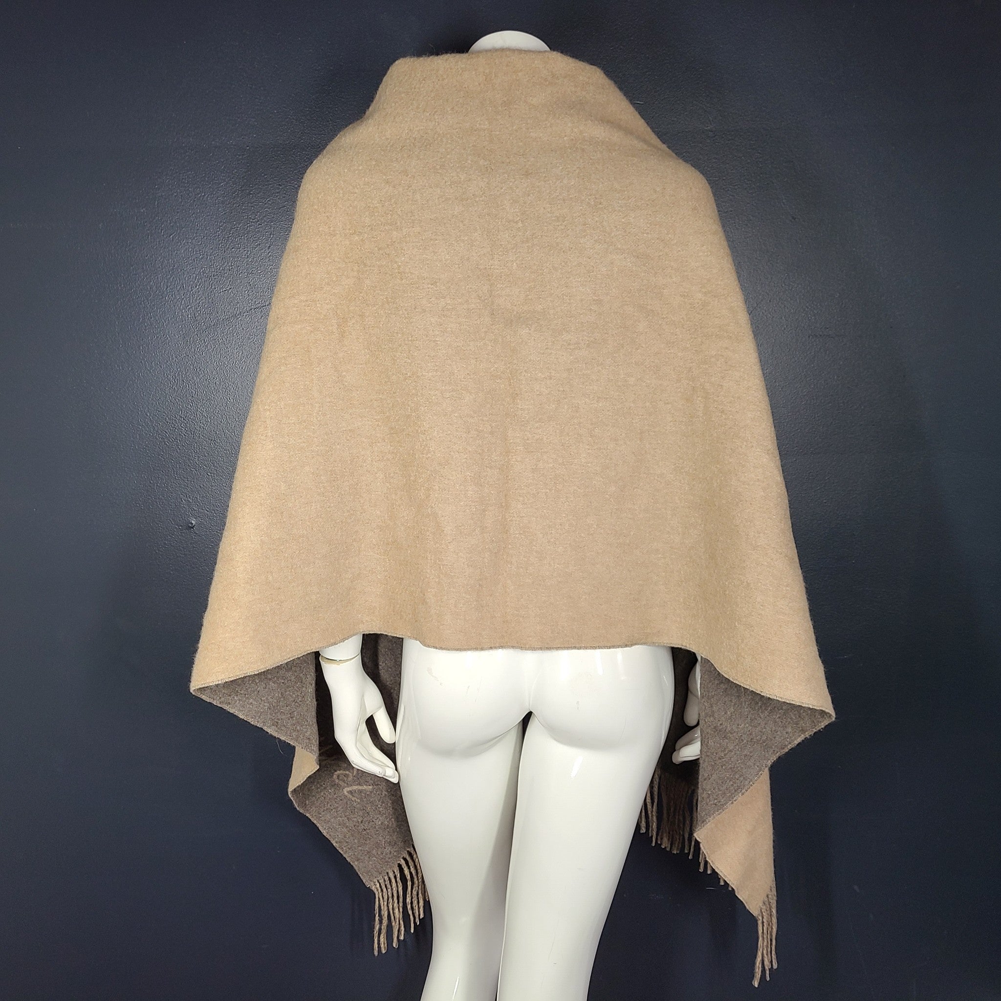 Laurel 100% Cashmere Scarf 72" Rectangle Soft Shawl Pashmina Wrap Beige & Gray