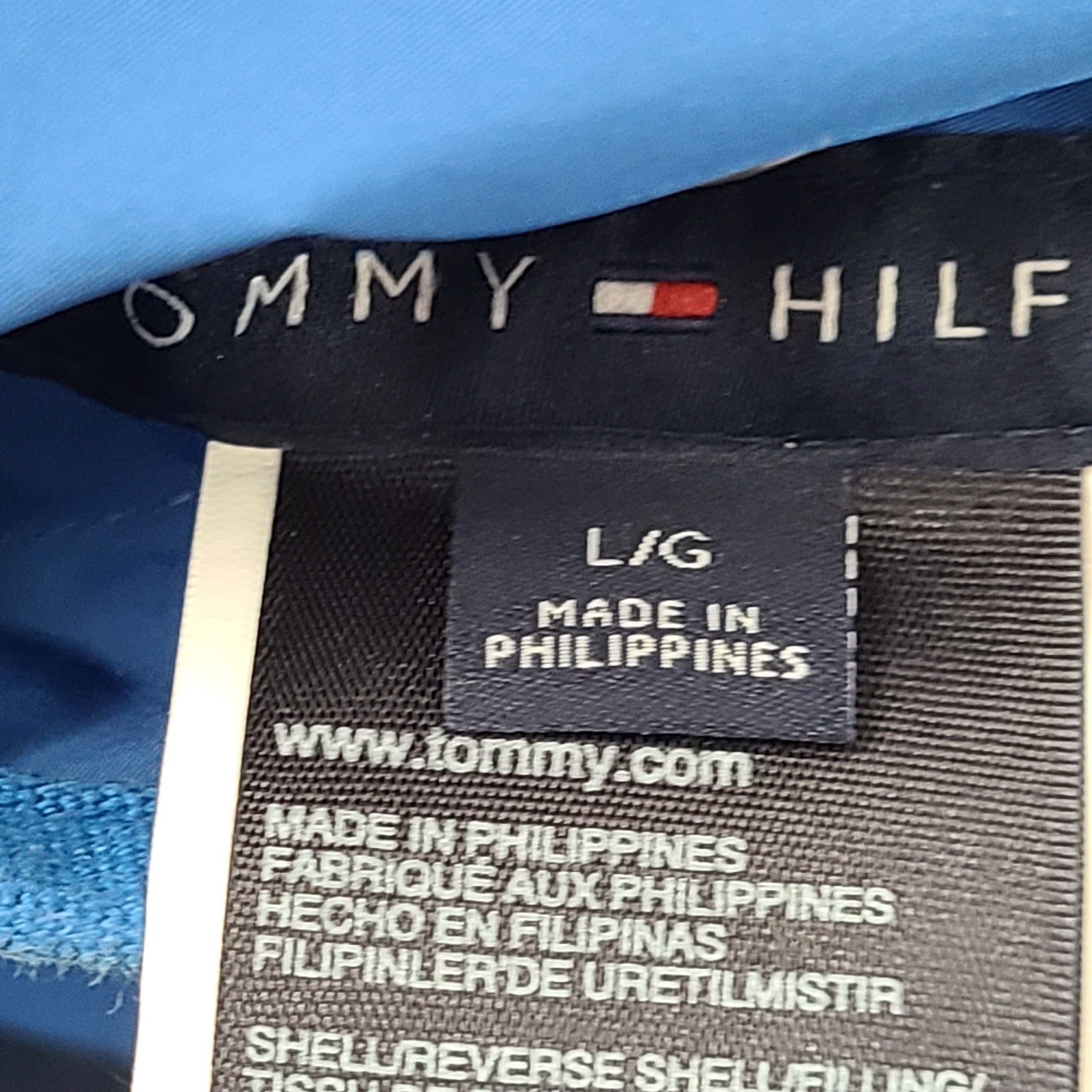 Tommy Hilfiger Men's Reversible Water Resistant Windbreaker Jacket Blue Sz L