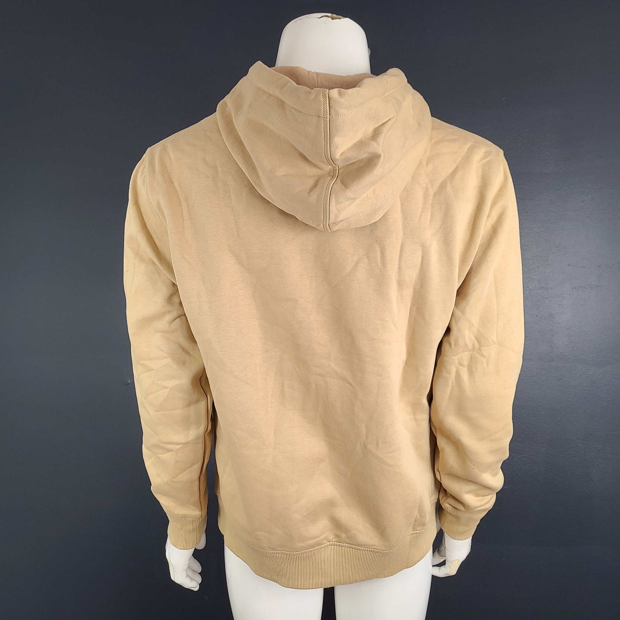 Tommy Hilfiger Men's Flag Hoodie Sweater Sweatshirt Fleece Lined Beige Sz M