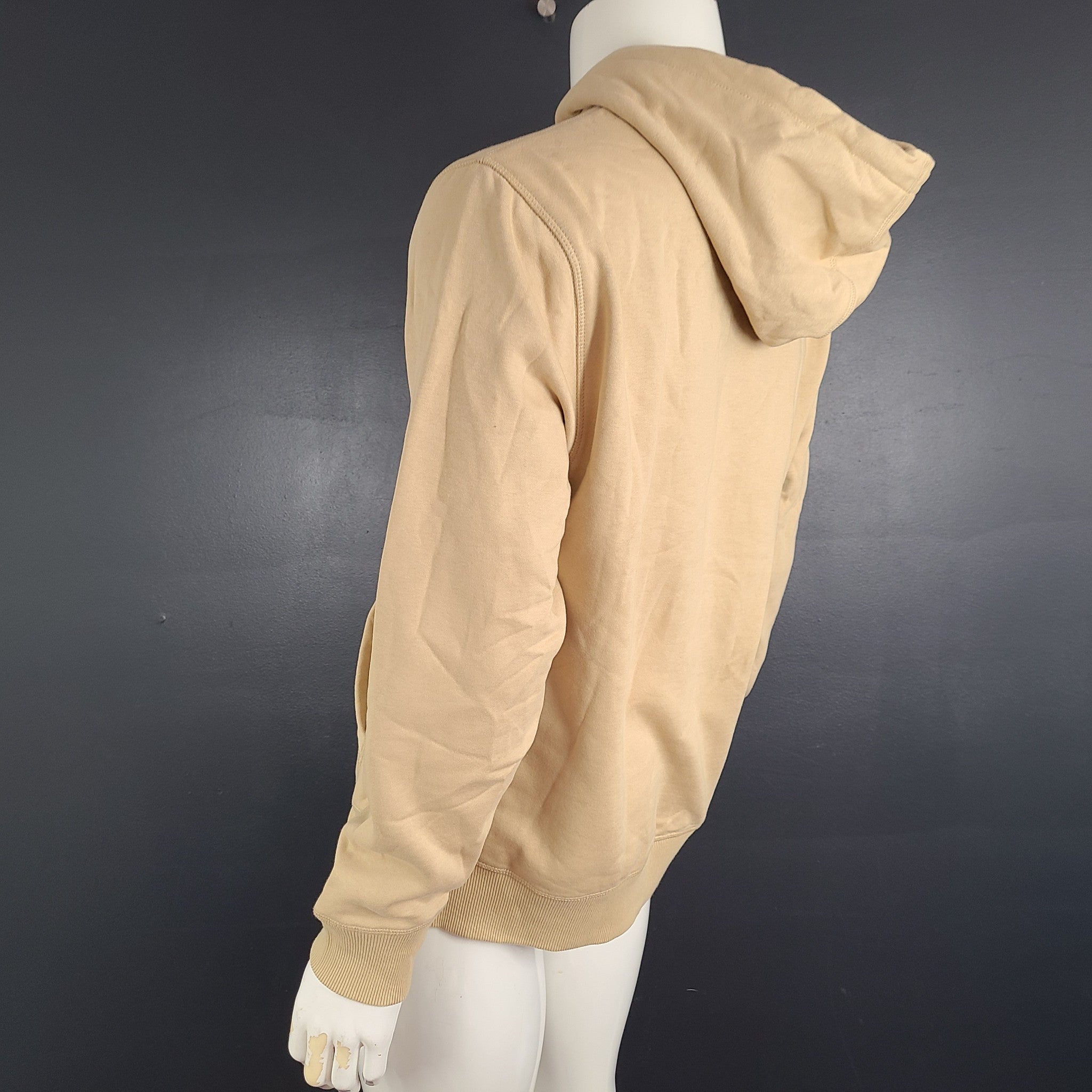 Tommy Hilfiger Men's Flag Hoodie Sweater Sweatshirt Fleece Lined Beige Sz M
