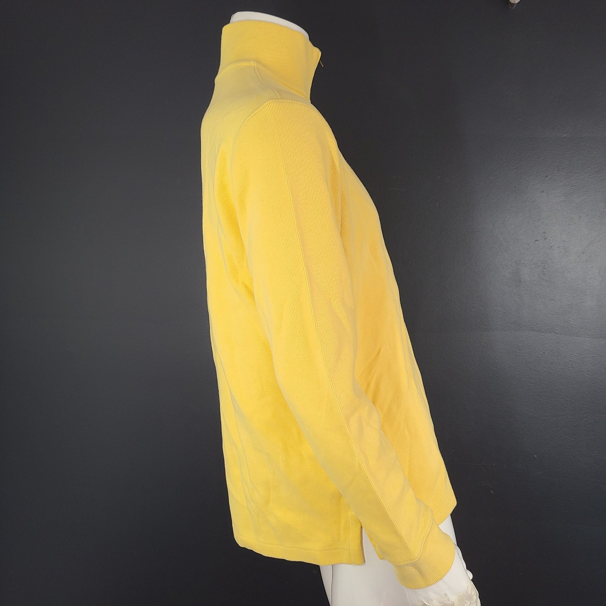 Polo Ralph Lauren Men's Jersey Quarter-Zip Pullover Sweater LS Shirt Yellow Sz M