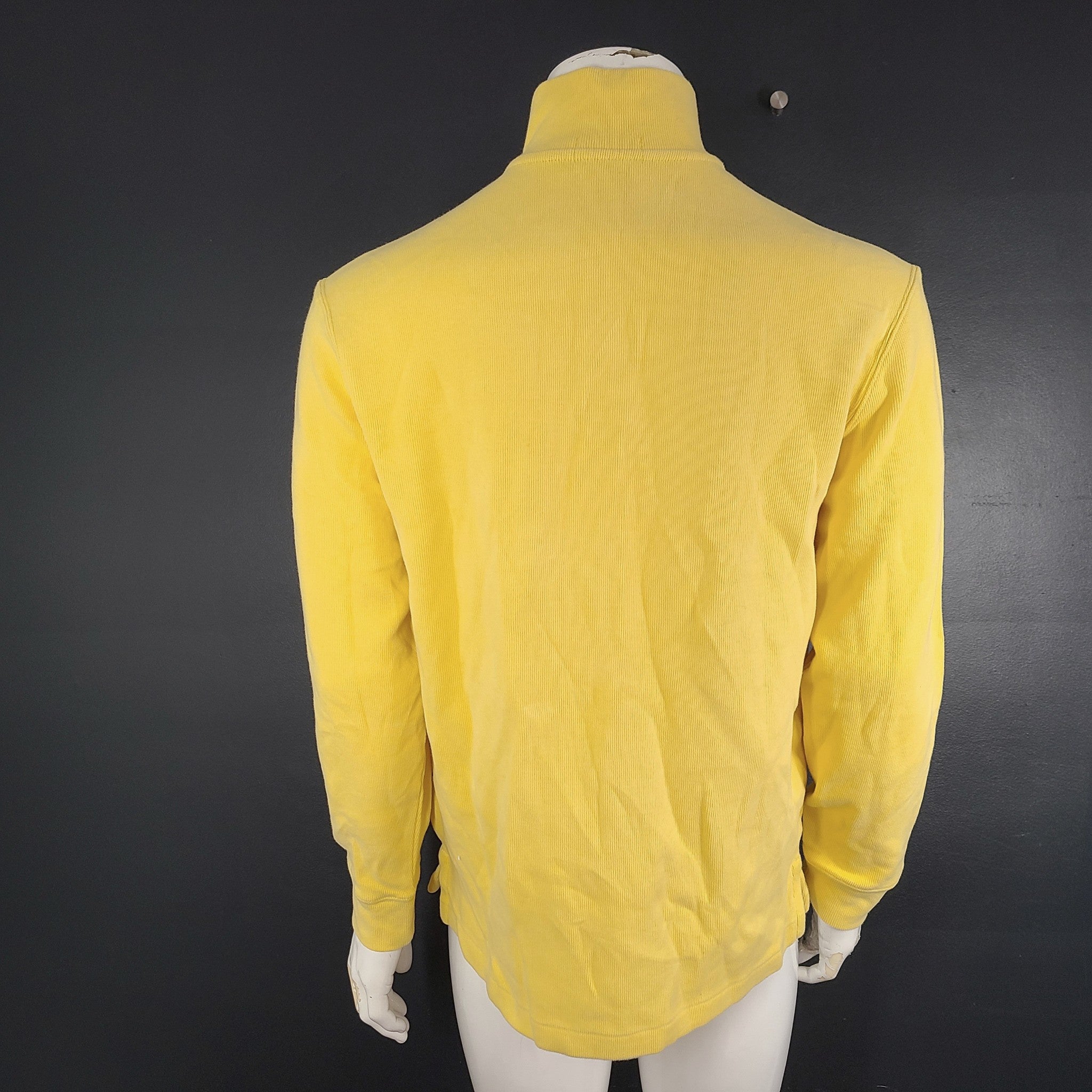 Polo Ralph Lauren Men's Jersey Quarter-Zip Pullover Sweater LS Shirt Yellow Sz M