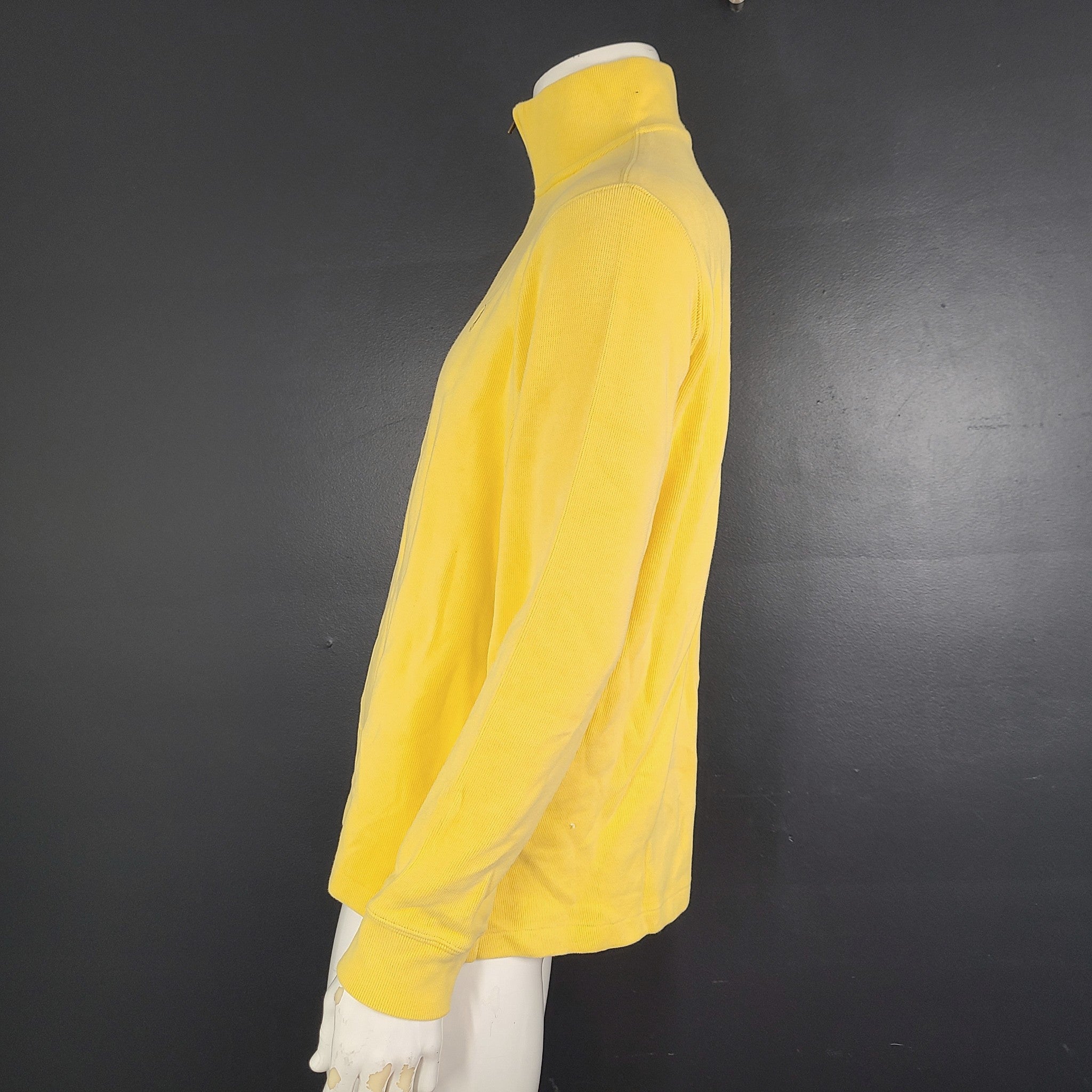 Polo Ralph Lauren Men's Jersey Quarter-Zip Pullover Sweater LS Shirt Yellow Sz M