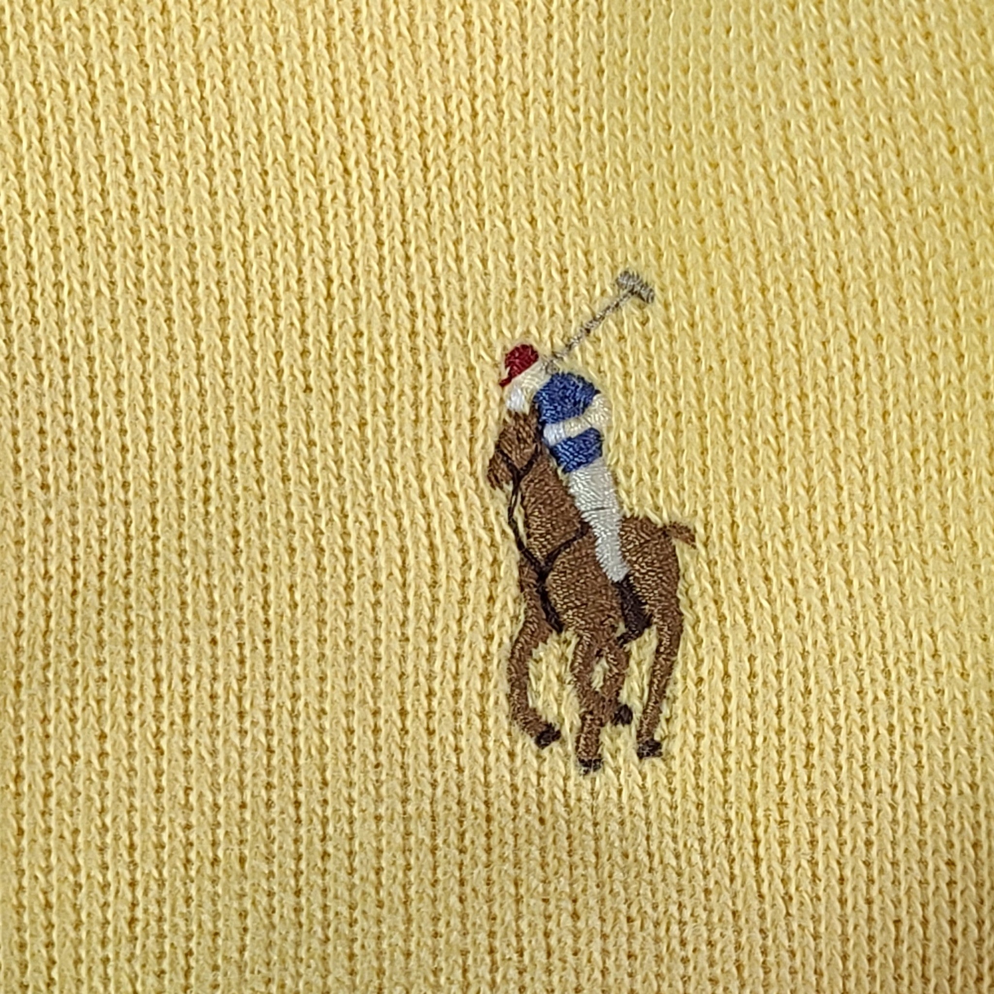 Polo Ralph Lauren Men's Jersey Quarter-Zip Pullover Sweater LS Shirt Yellow Sz M