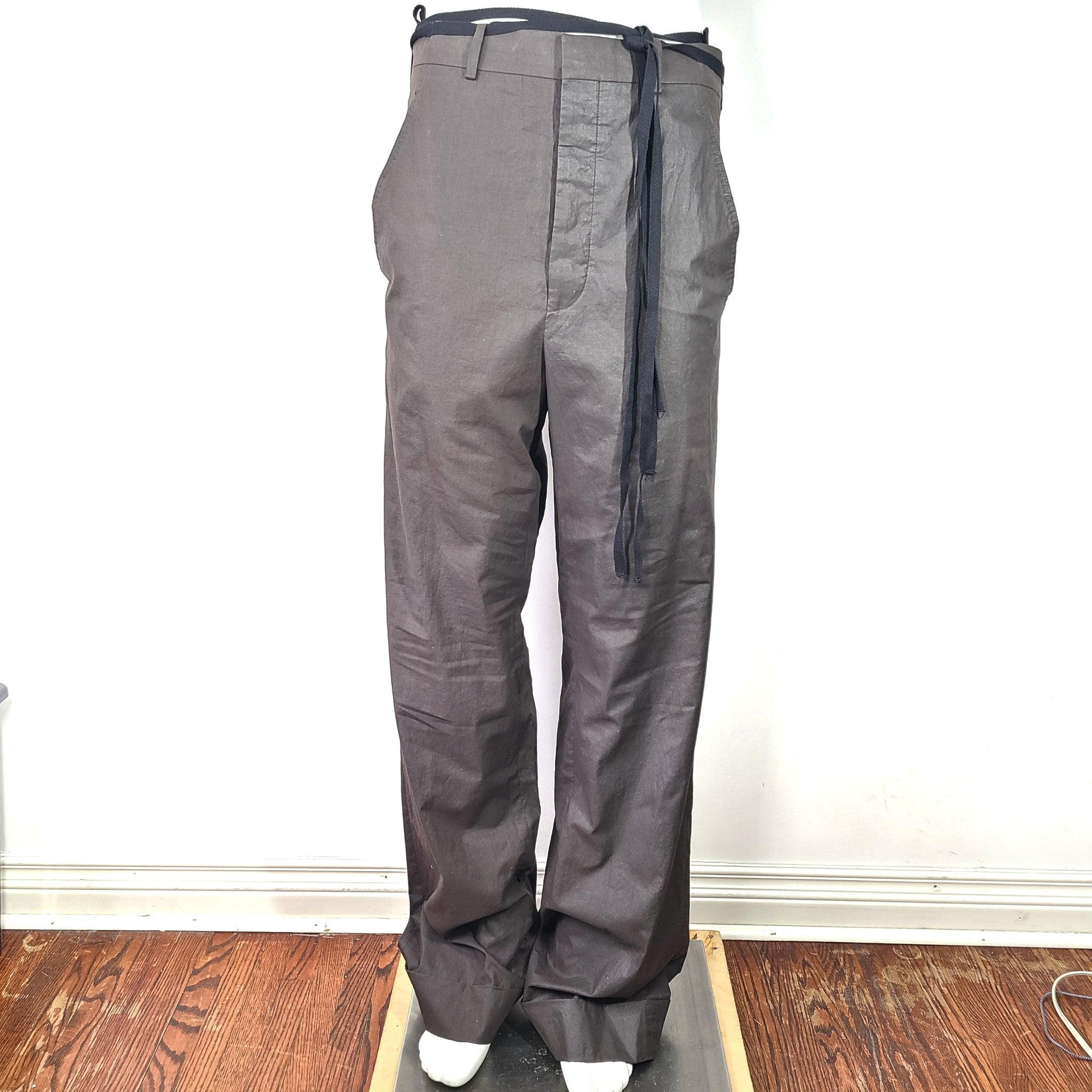 Ann Demeulemeester Men's Leon Comfort Fit Trousers Pants Long Cotton Brown Sz 32