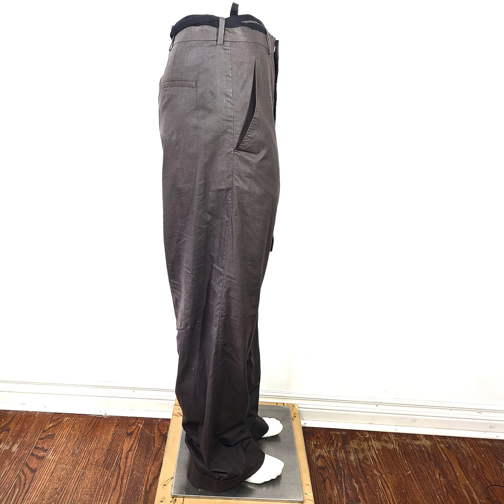 Ann Demeulemeester Men's Leon Comfort Fit Trousers Pants Long Cotton Brown Sz 32