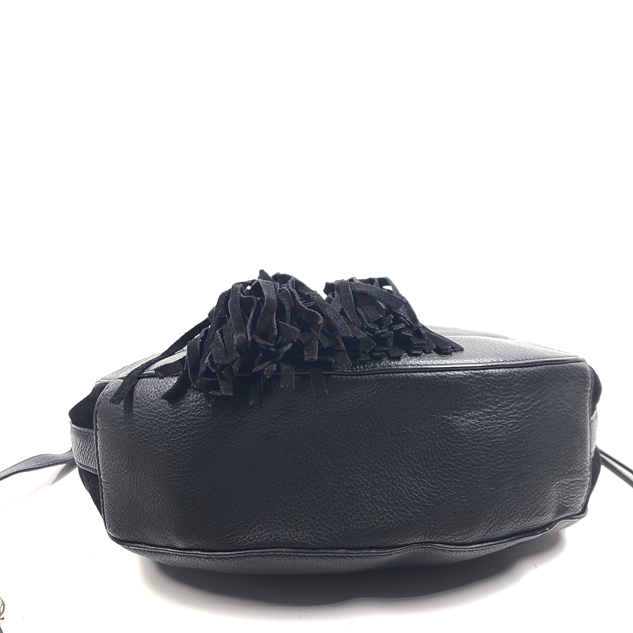Ted Baker London Parcia Braided Handle Suede Leather Shoulder Hobo Bag Black