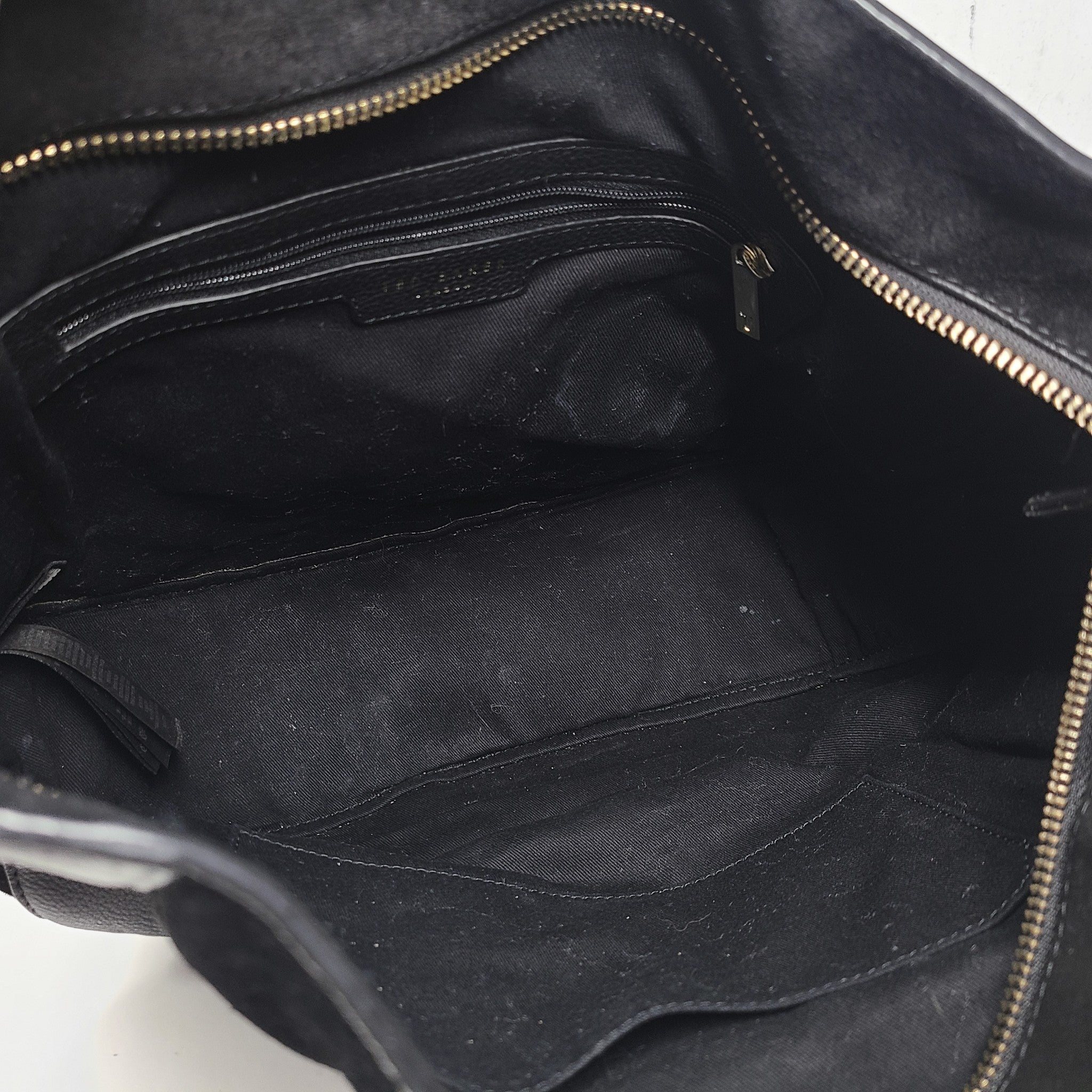 Ted Baker London Parcia Braided Handle Suede Leather Shoulder Hobo Bag Black
