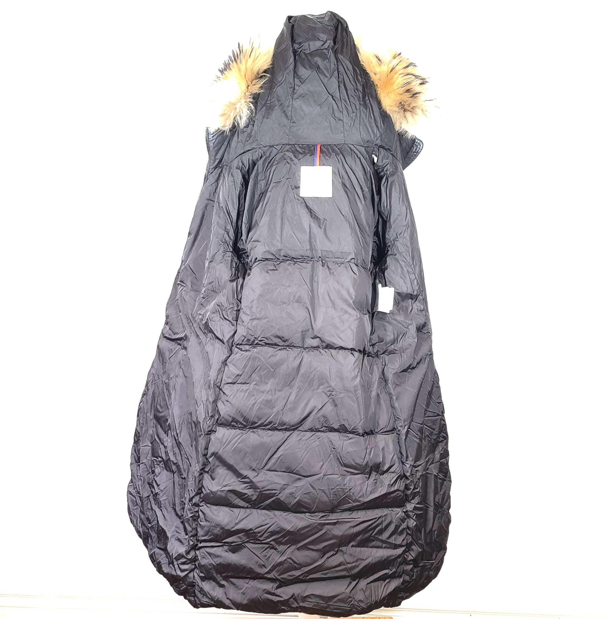 Authentic Moncler Khloe Shearling Long Down Jacket with Fur Black Sz 2 (US Sz M)