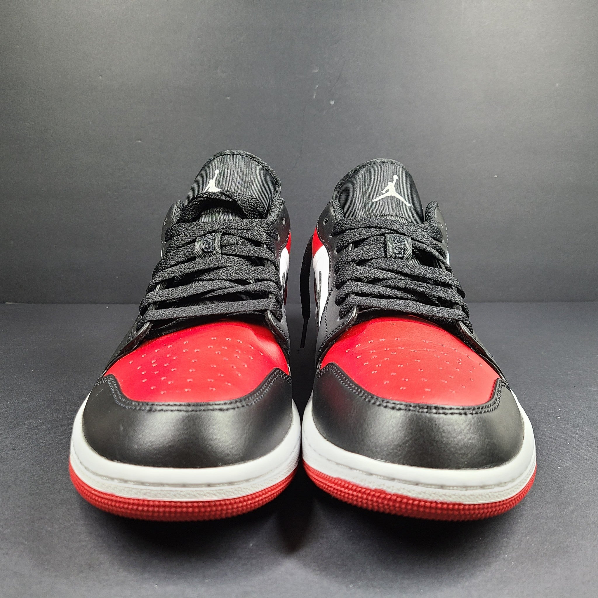 Nike Men's Air Jordan 1 Low "Bred Toe" 553558-612 Gym Red/White-Black Sz 10