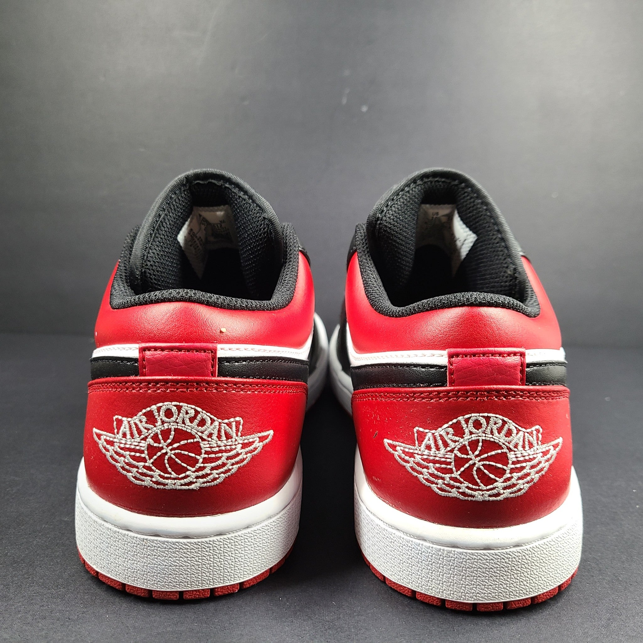 Nike Men's Air Jordan 1 Low "Bred Toe" 553558-612 Gym Red/White-Black Sz 10