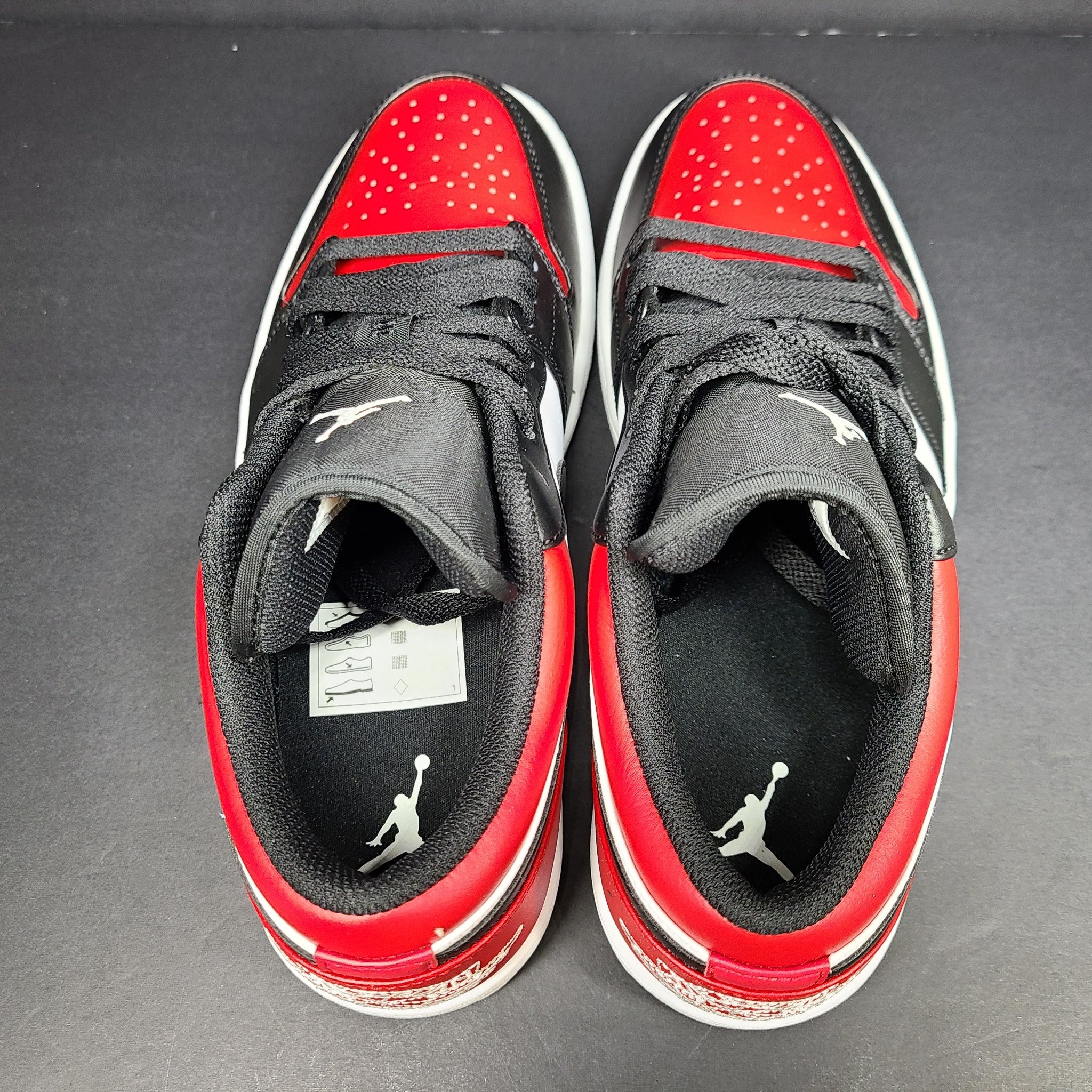 Nike Men's Air Jordan 1 Low "Bred Toe" 553558-612 Gym Red/White-Black Sz 10