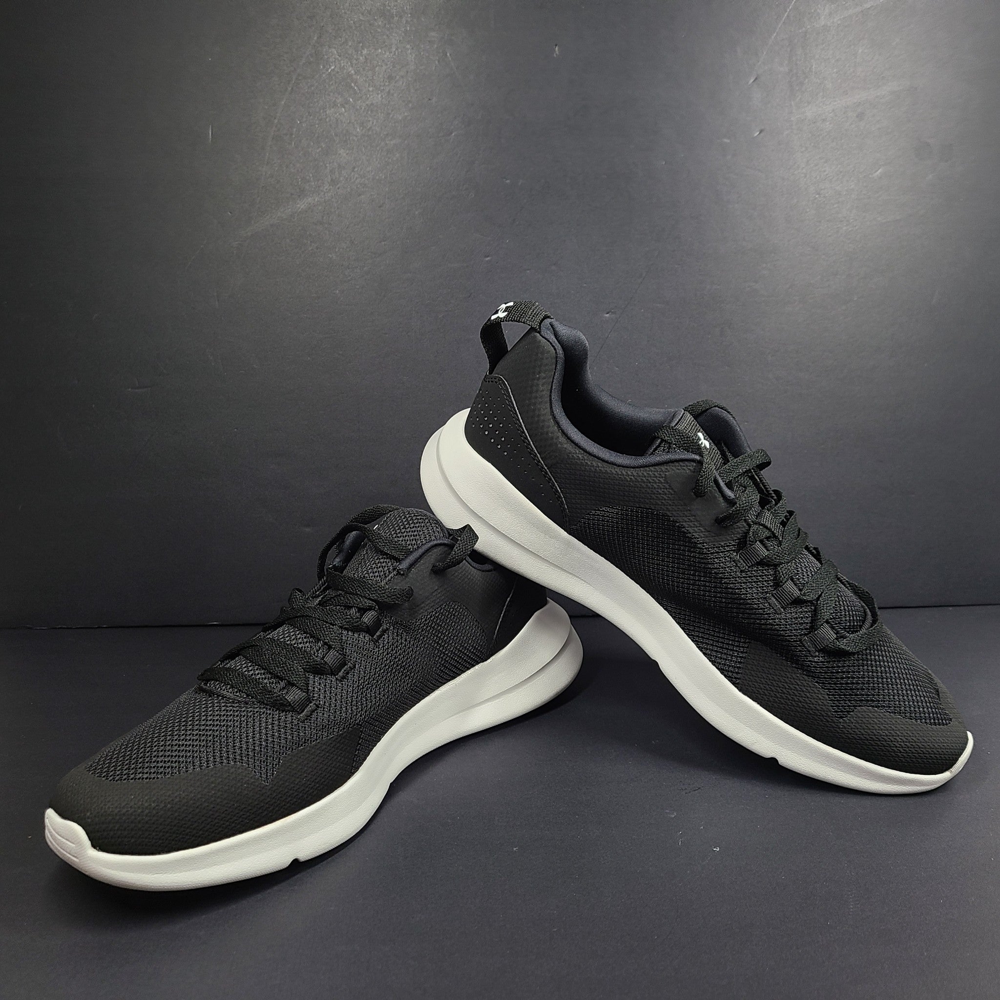 Under Armour Men's UA Essential 'Black White' Sneakers Shoes 3022954-001 Sz 12