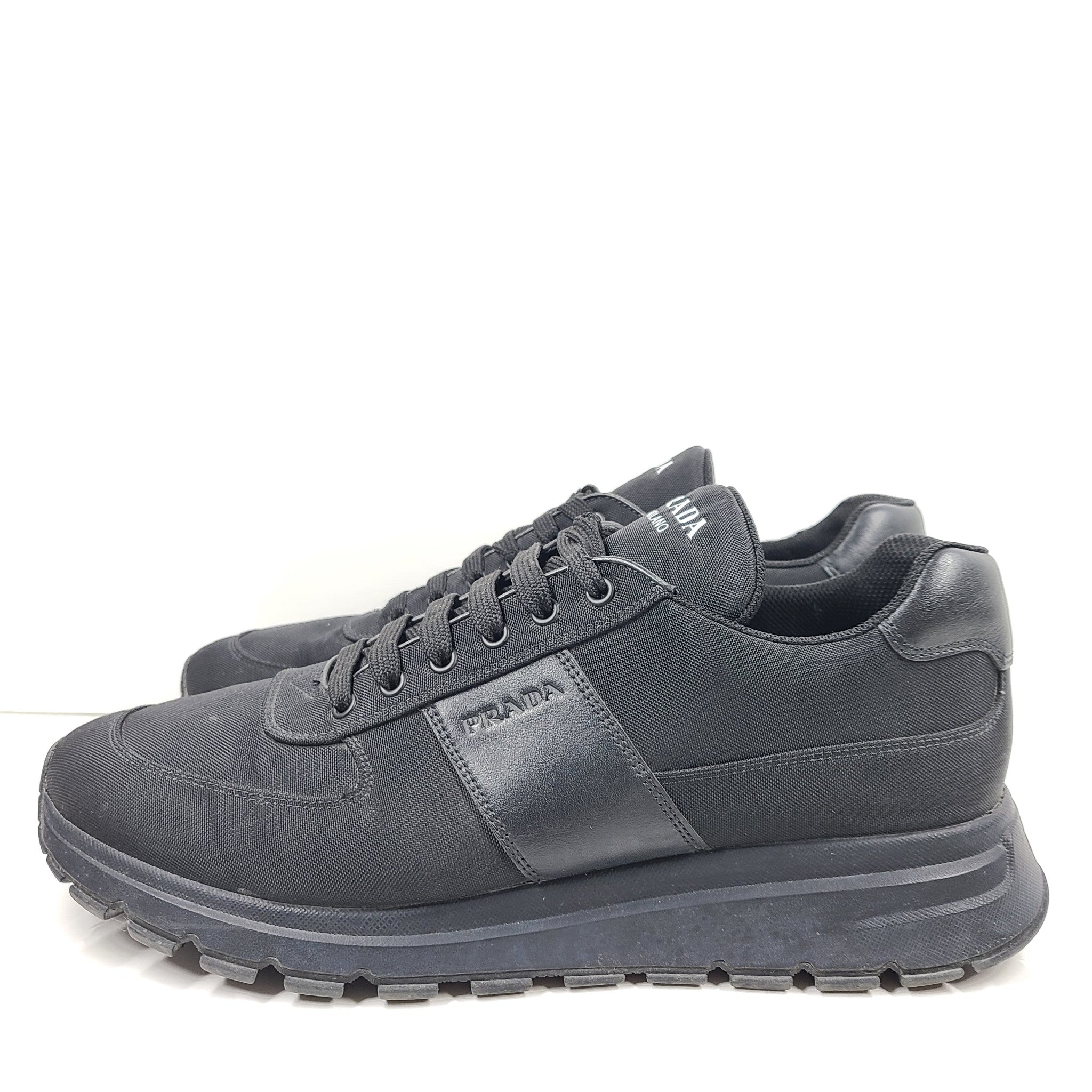 PRADA Men's Nylon TECH Black Sneakers Trainers 2EG 350 Sz 12