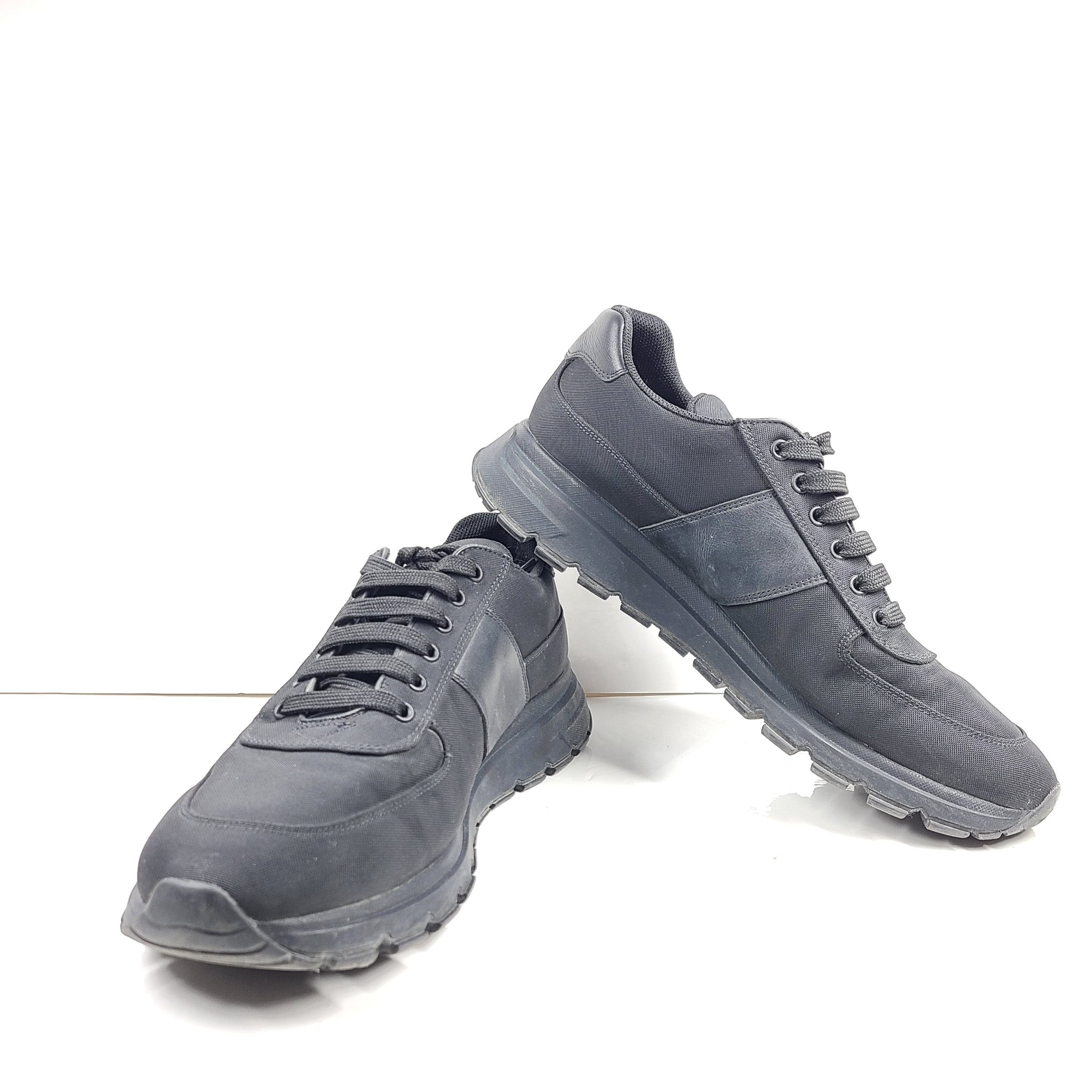PRADA Men's Nylon TECH Black Sneakers Trainers 2EG 350 Sz 12