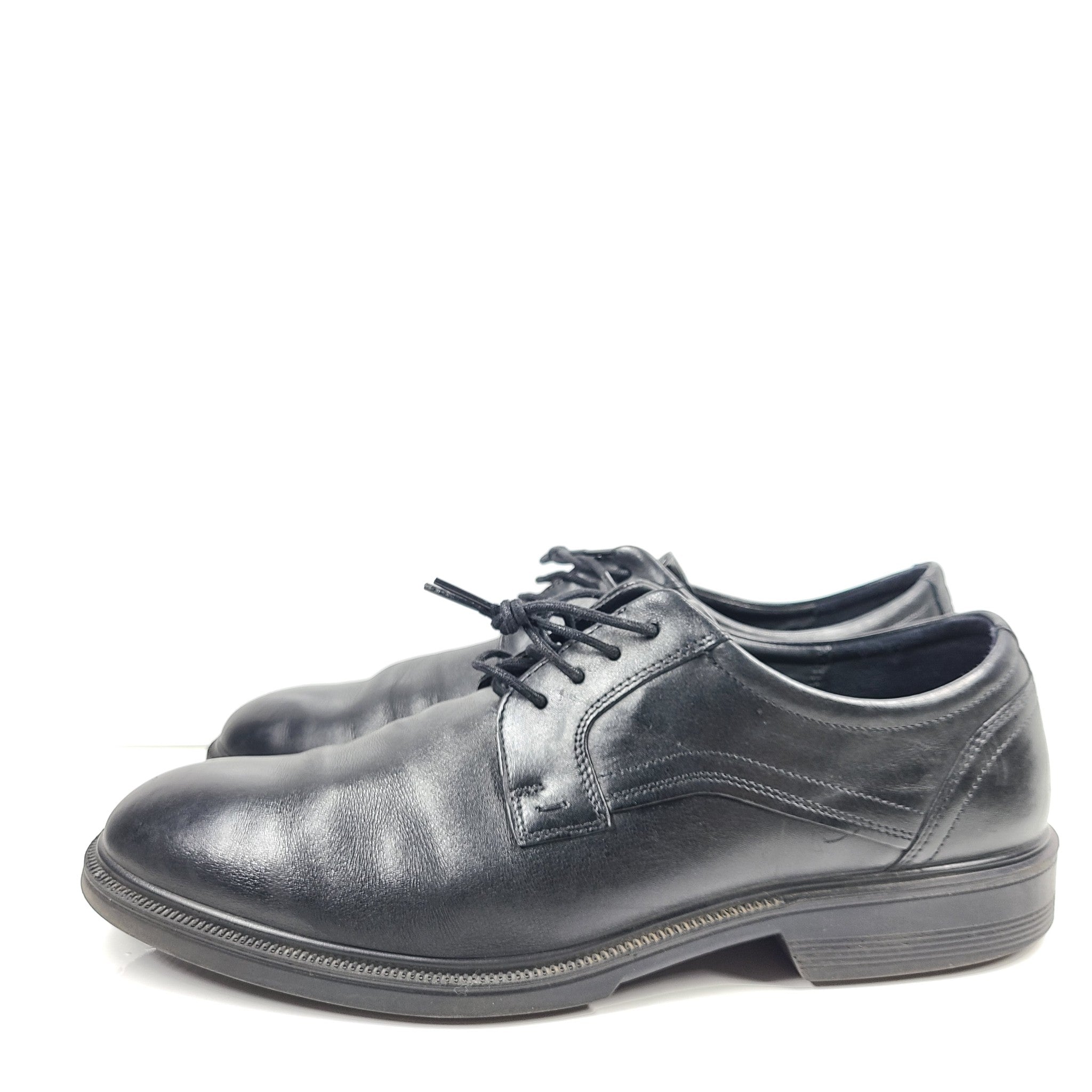 ECCO Men's Square Toe Leather Oxford Dress Shoes Black Sz 11