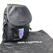 Karl Lagerfeld Paris Amour Medium Backpack Nylon LH4KE7DH Logo Design Black