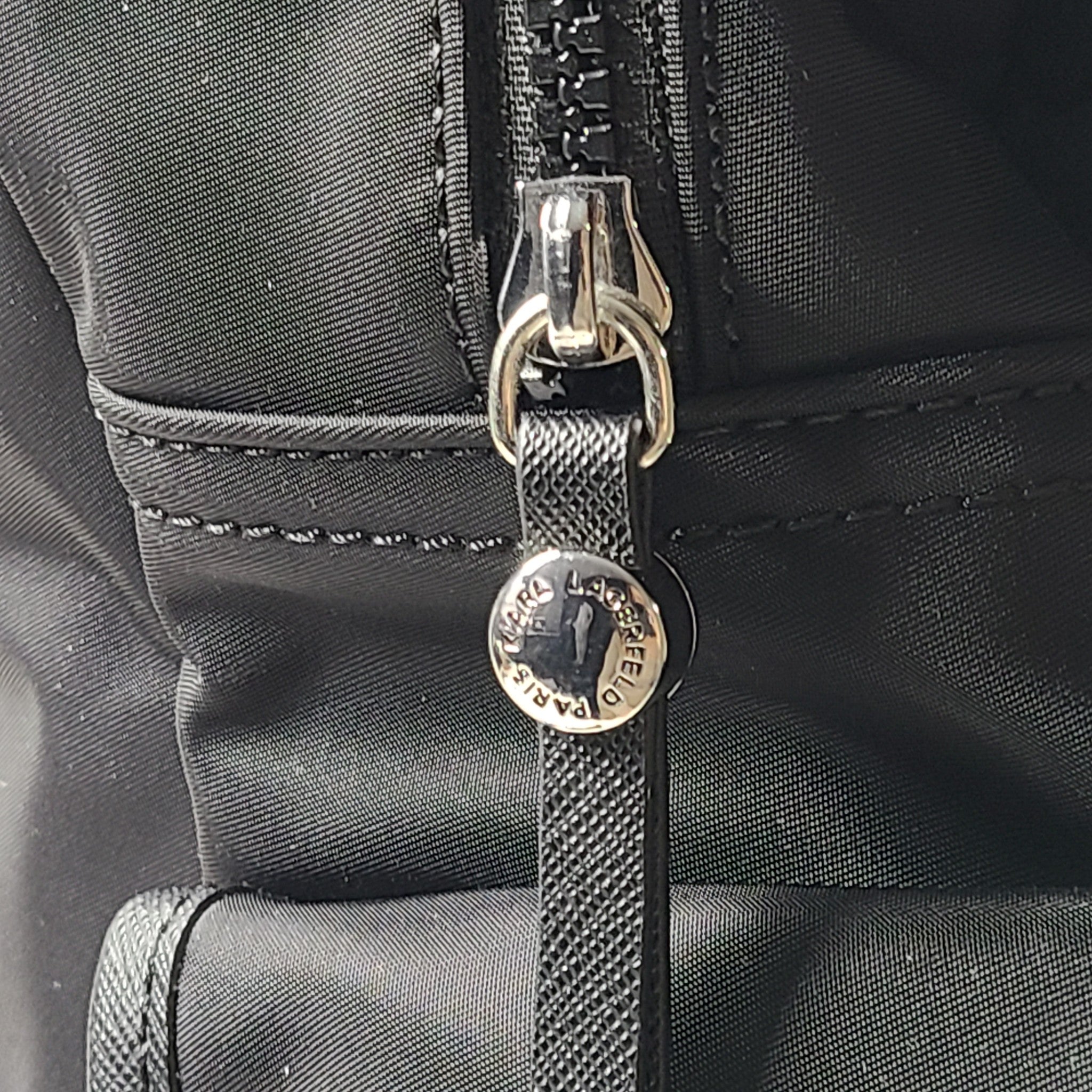 Karl Lagerfeld Paris Amour Medium Backpack Nylon LH4KE7DH Logo Design Black