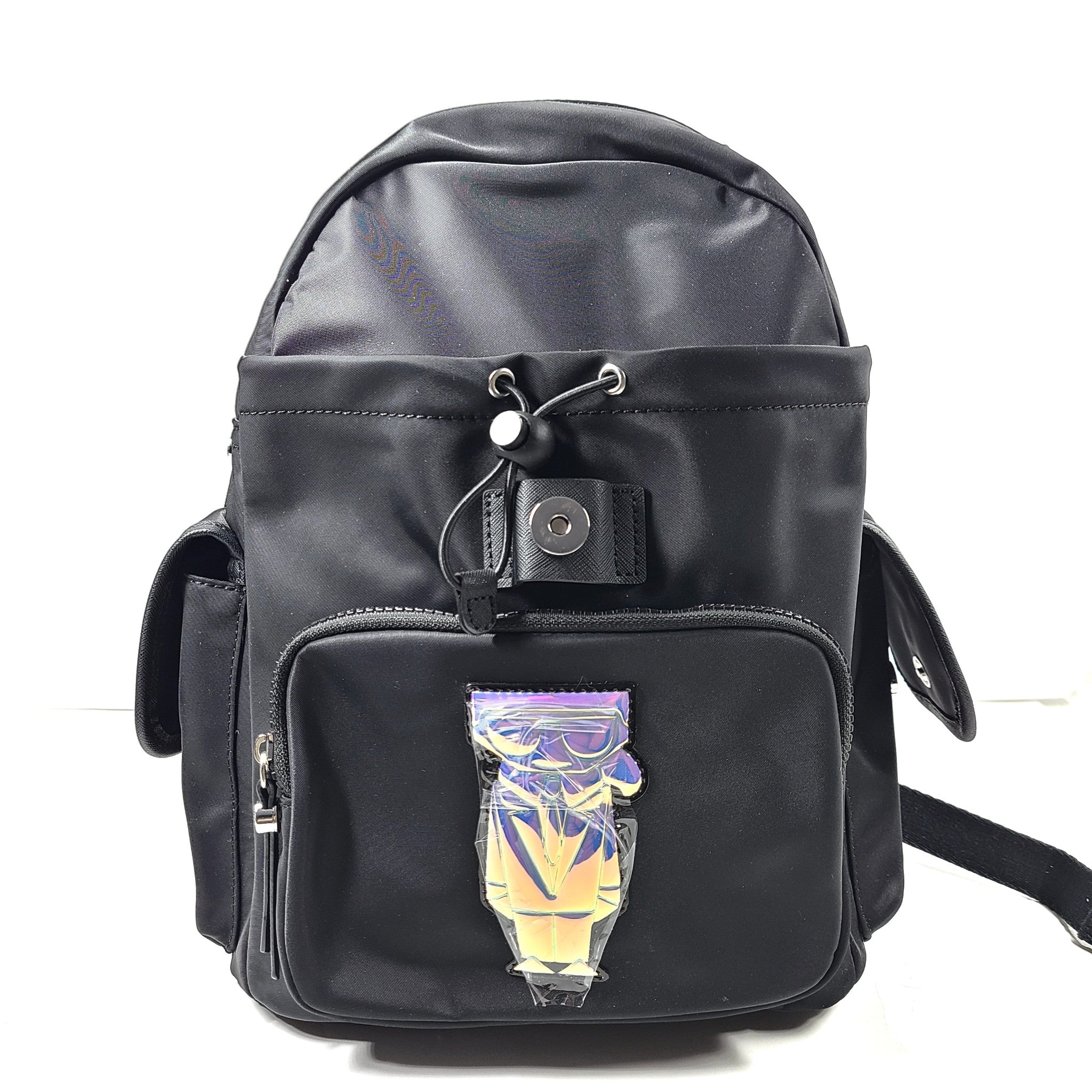 Karl Lagerfeld Paris Amour Medium Backpack Nylon LH4KE7DH Logo Design Black