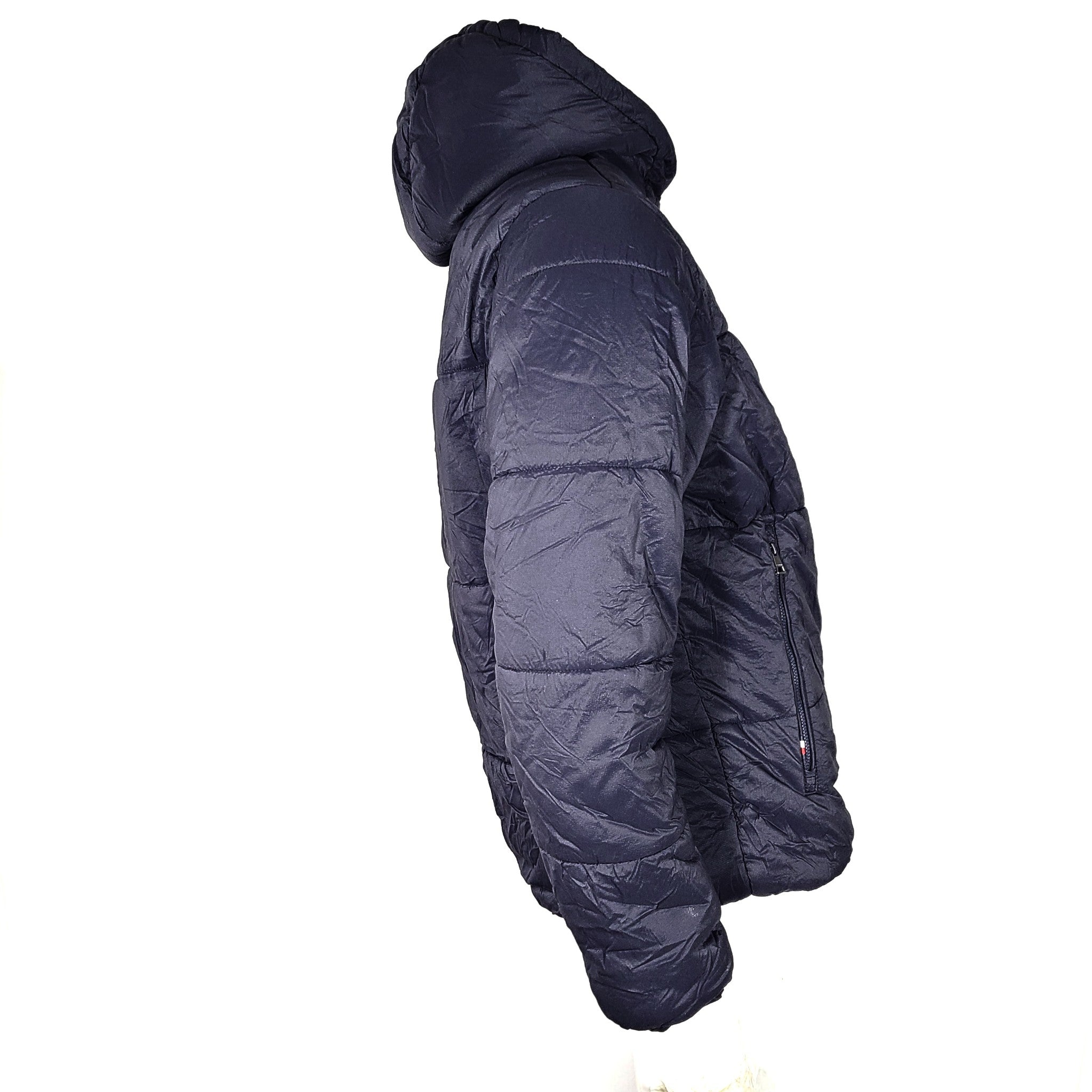 Tommy Hilfiger Men's Warm Insulated Jacket Water Resistant Hooded Navy Blue S