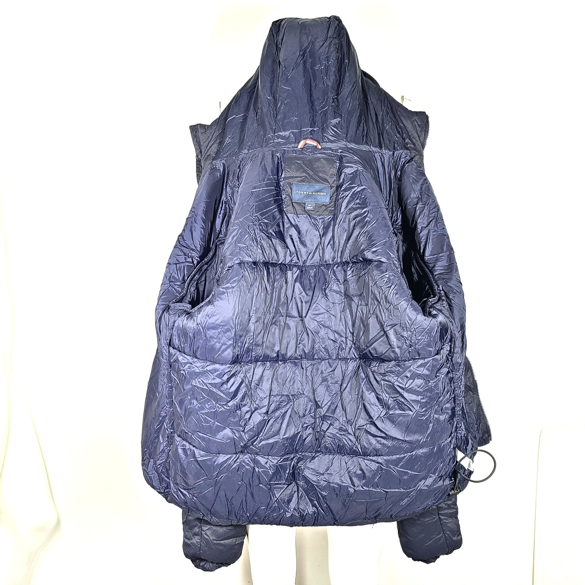 Tommy Hilfiger Men's Warm Insulated Jacket Water Resistant Hooded Navy Blue S