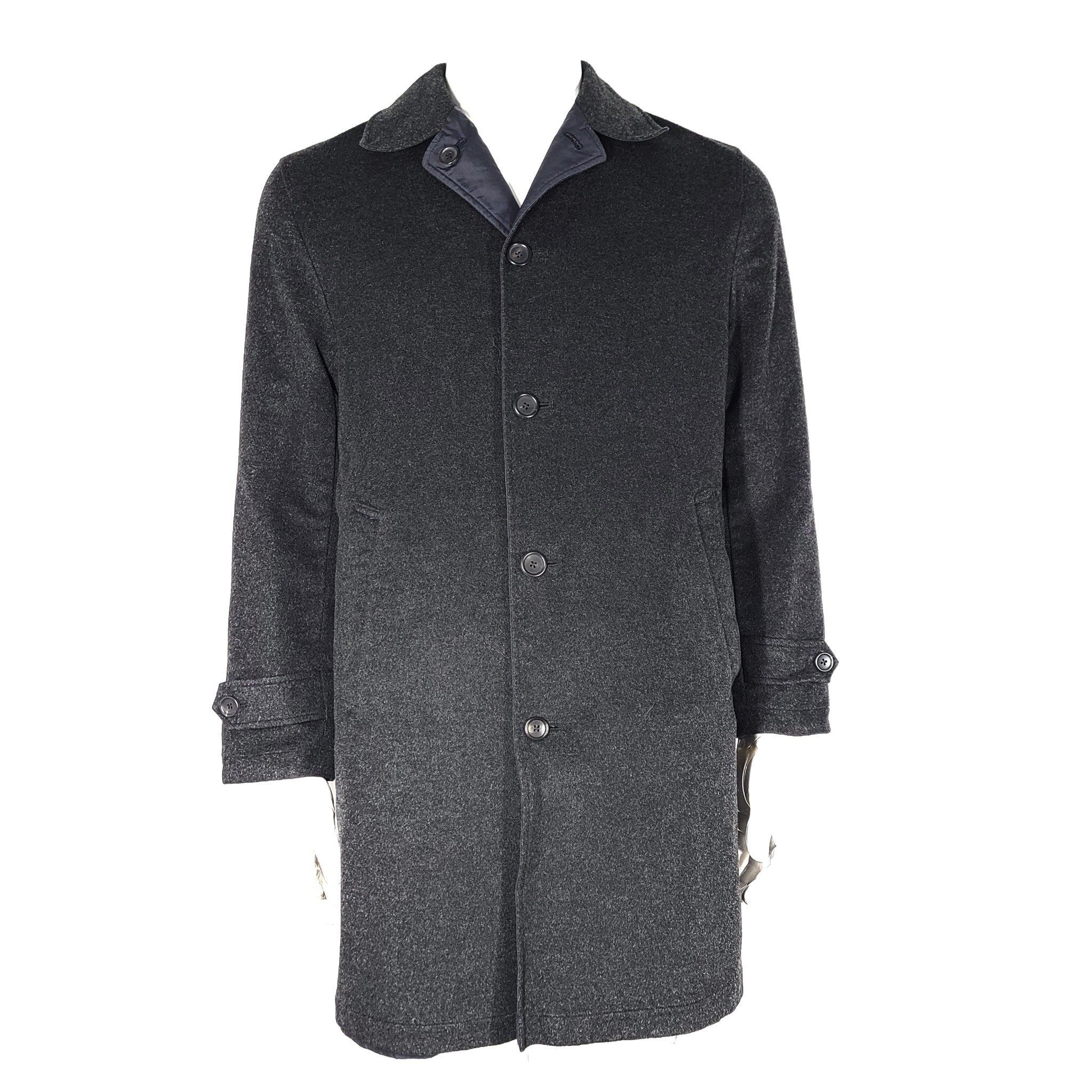 Brooks Brothers Reversible Coat Storm Sys Cashmere Loro Piana Gray/Blue Sz 38R