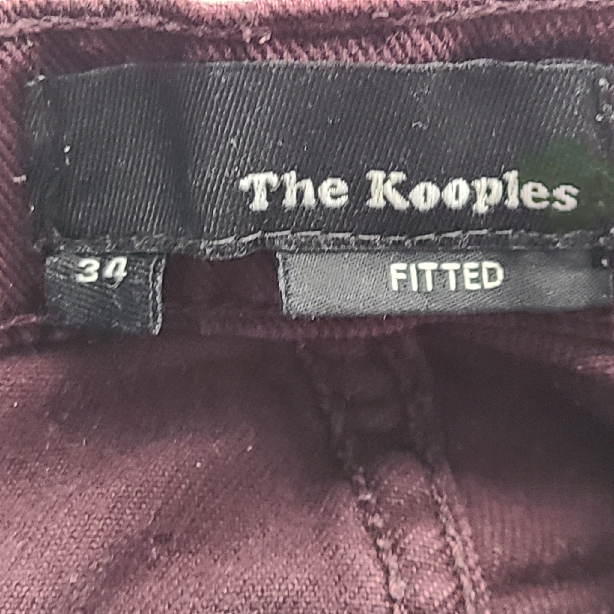 The Kooples Men's Fitted Jeans Button Fly Stretch Denim Pants Purple Sz 34