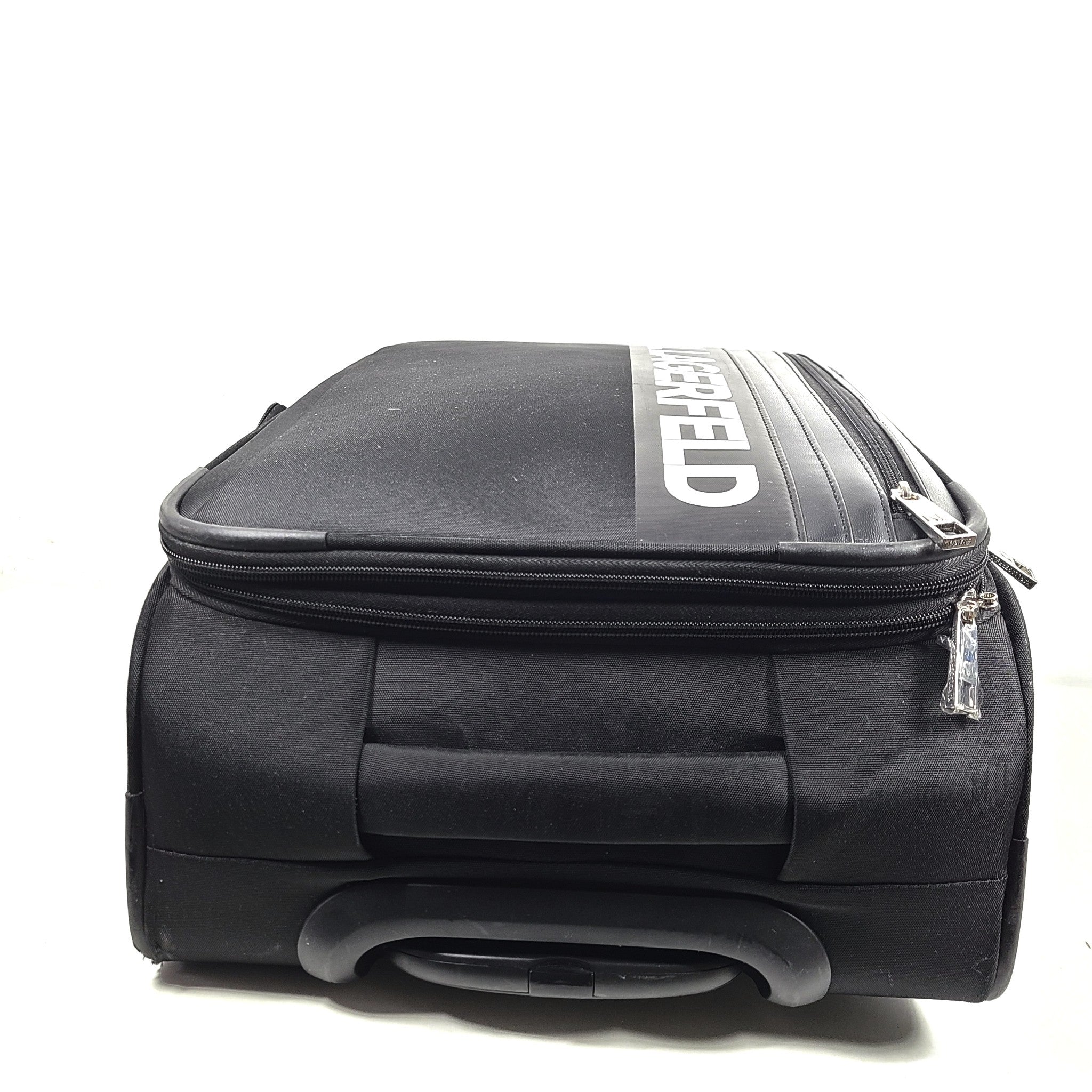 Karl Lagerfeld Paris 22" Logo Carry-On Spinner Softshell Suitcase Luggage Black