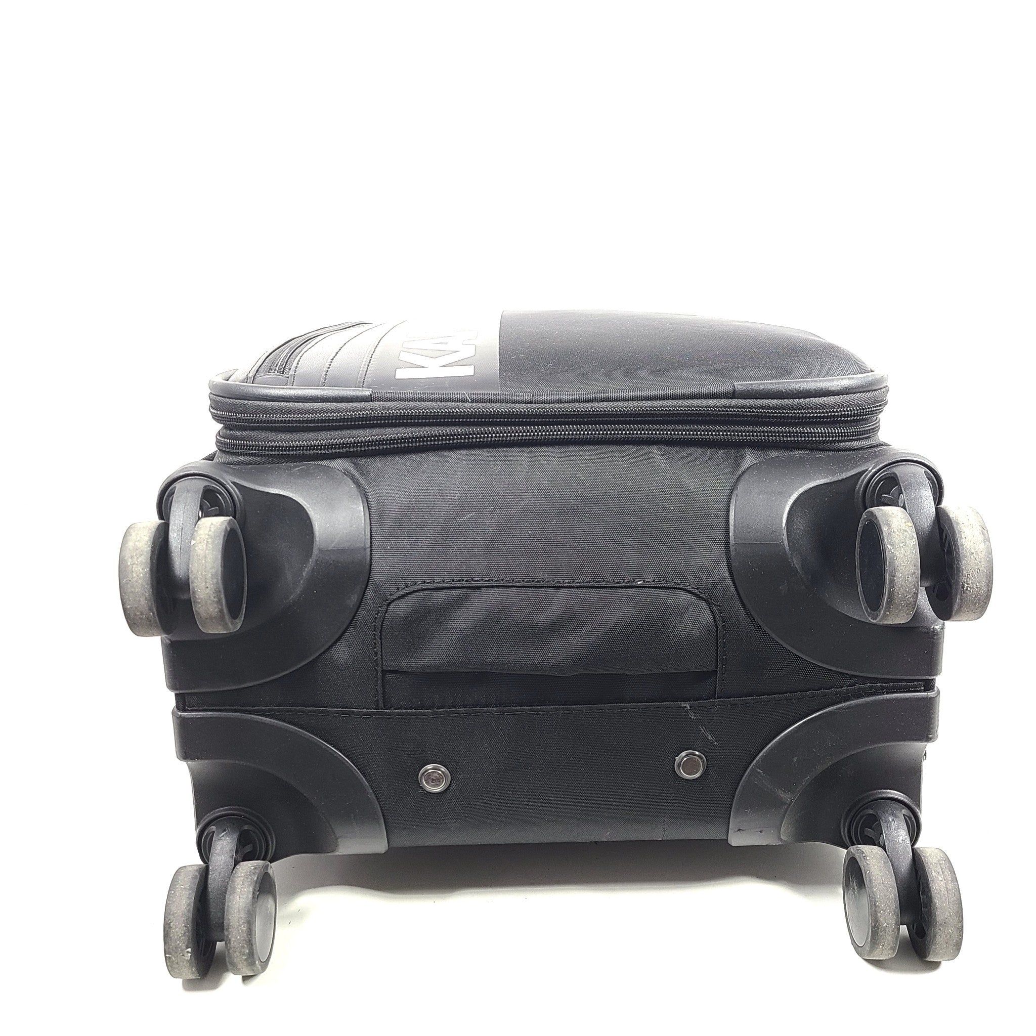 Karl Lagerfeld Paris 22" Logo Carry-On Spinner Softshell Suitcase Luggage Black