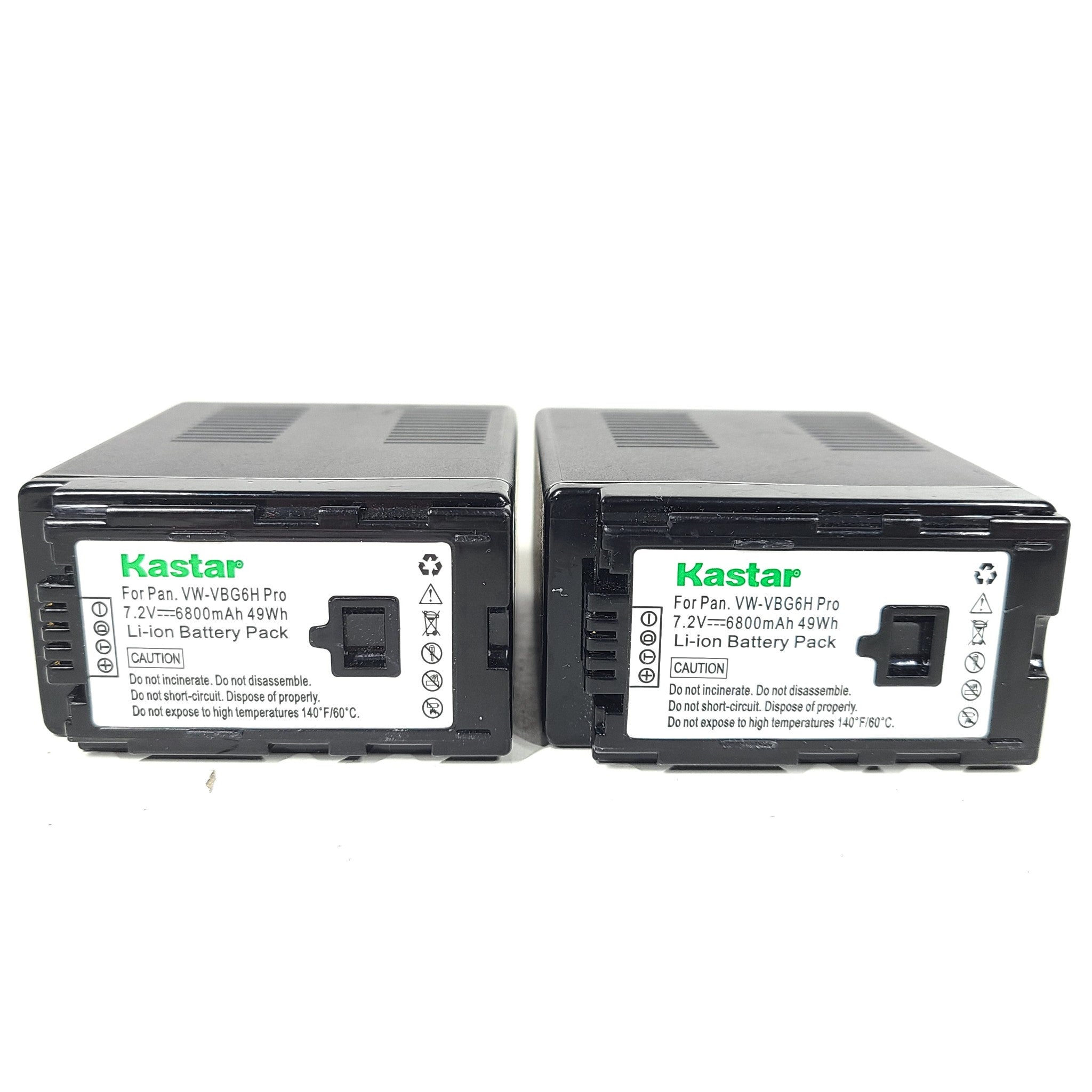 2x Kastar Battery Pack Replacement for Panasonic VW-VBG6 Pro 7.2V 6800mAh- Black
