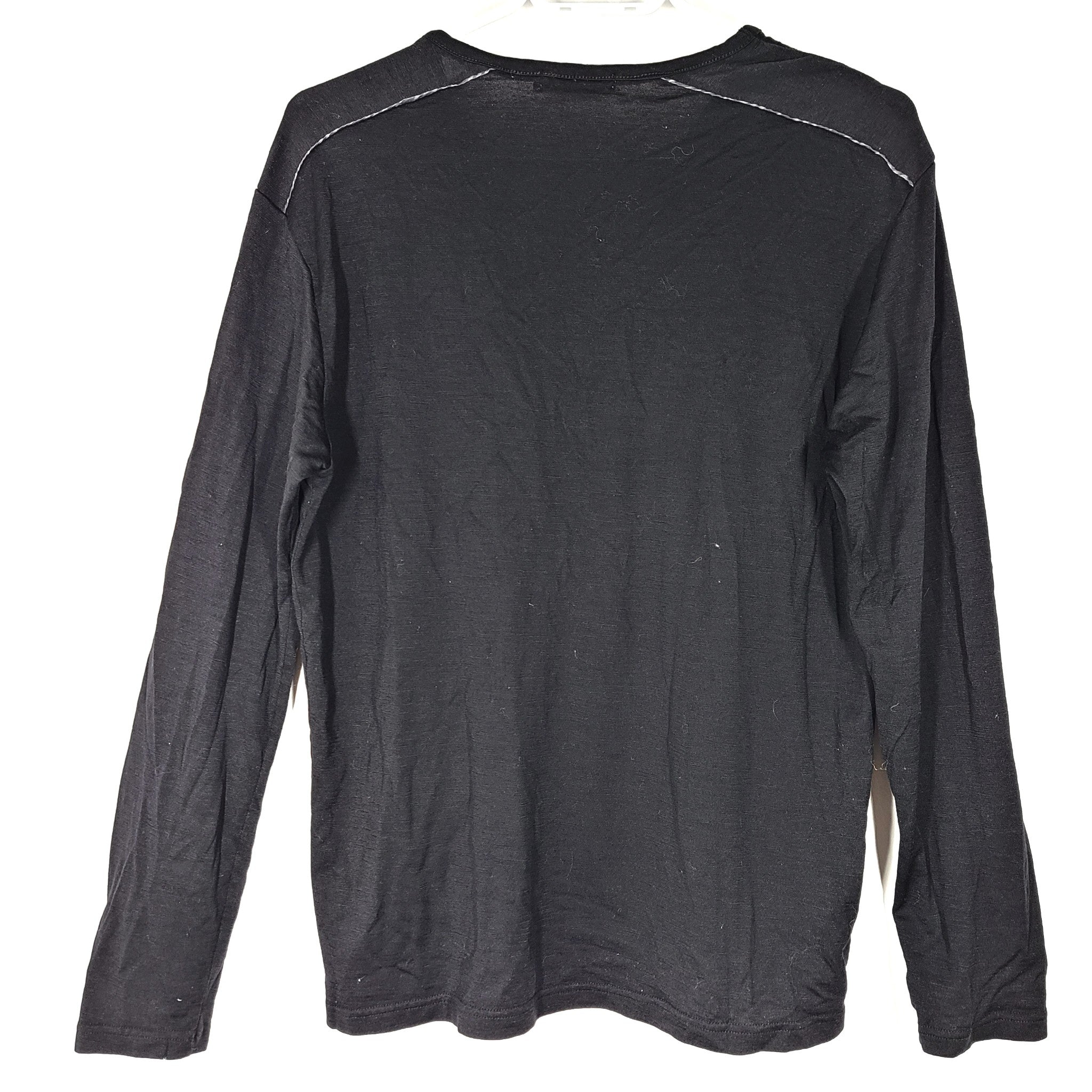 Burberry Black Label Men's V-Neck Wool Long Sleeve Shirt Sweater Black Sz 4