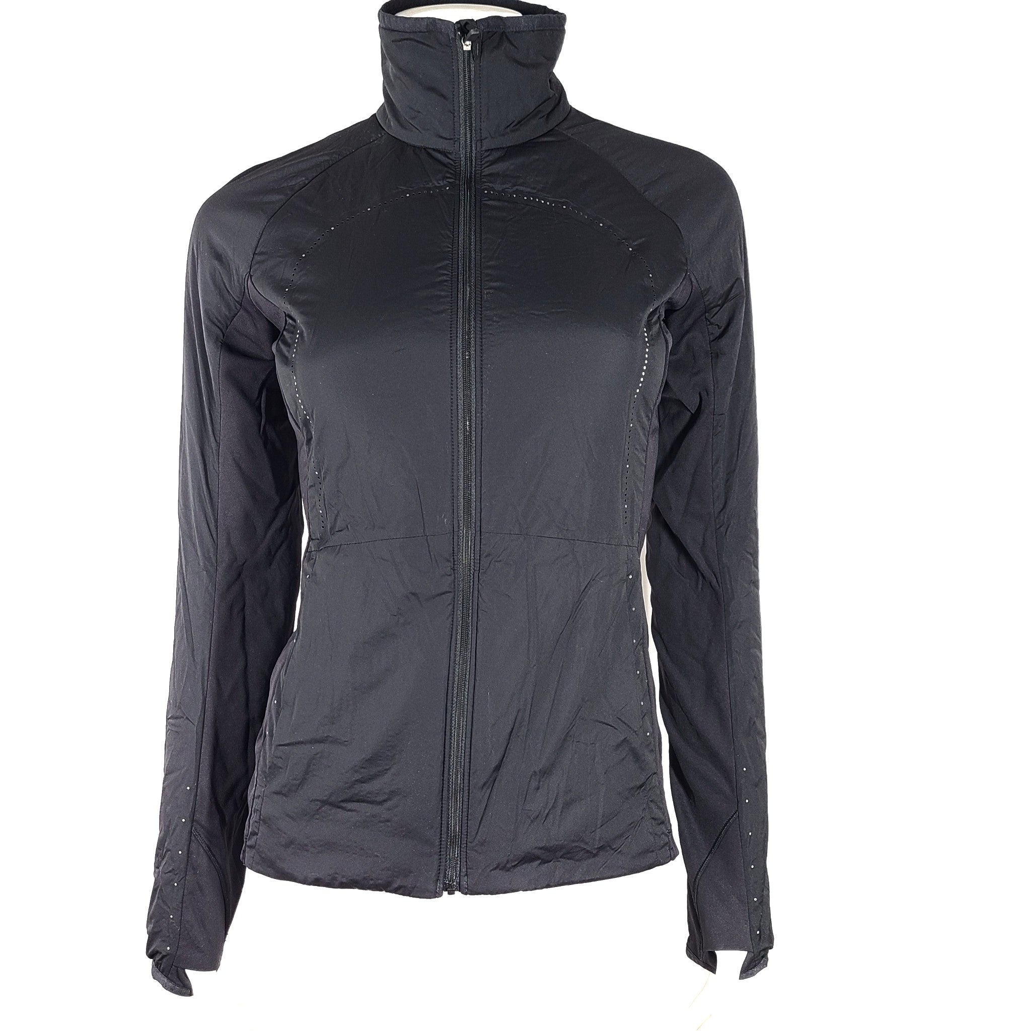 Lululemon Women's Run For Cold Jacket Full Zip Primaloft Long Sleeve Black Sz 4