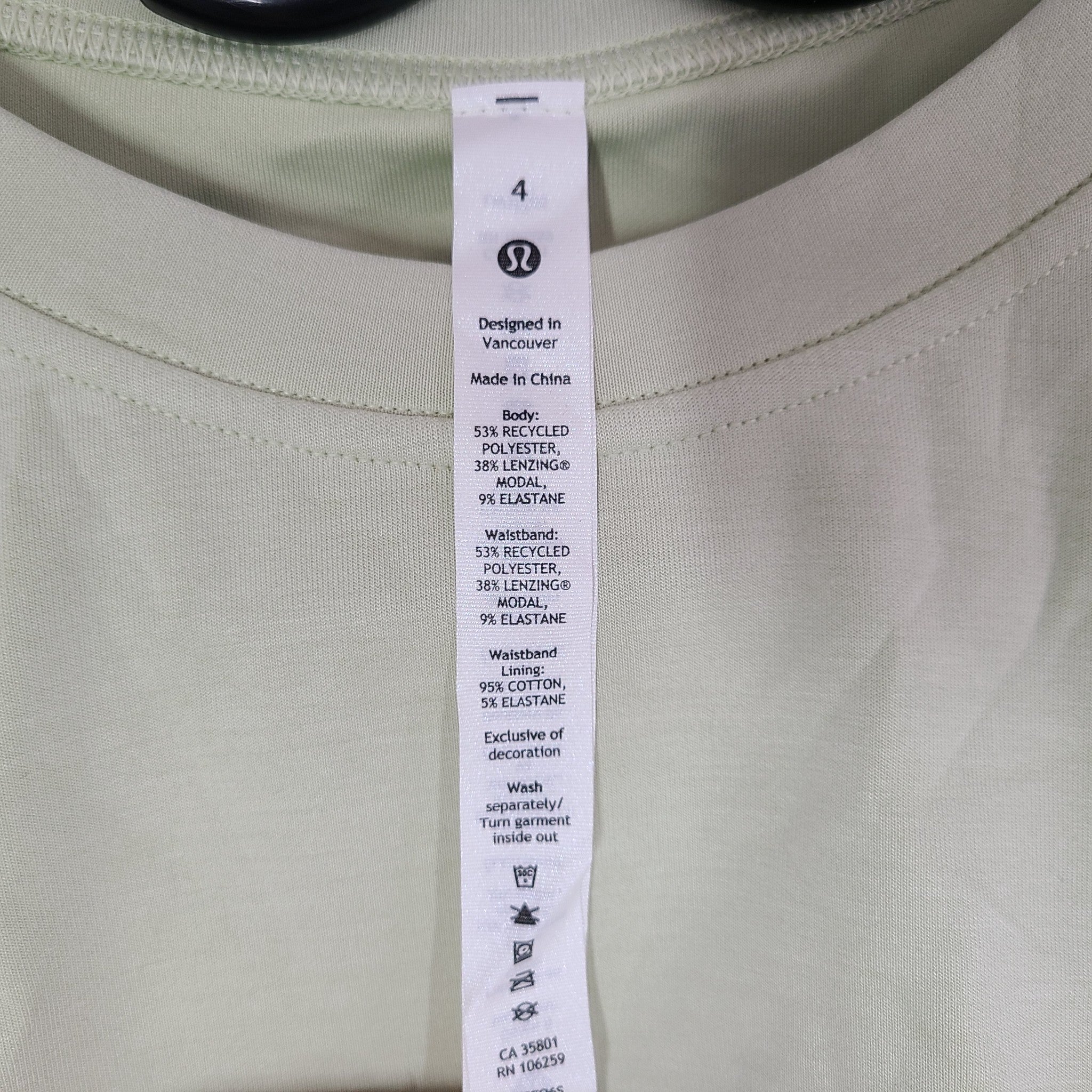 Lululemon Women's Softstreme Gathered T-Shirt Cropped Dewy Sage Green Sz 4