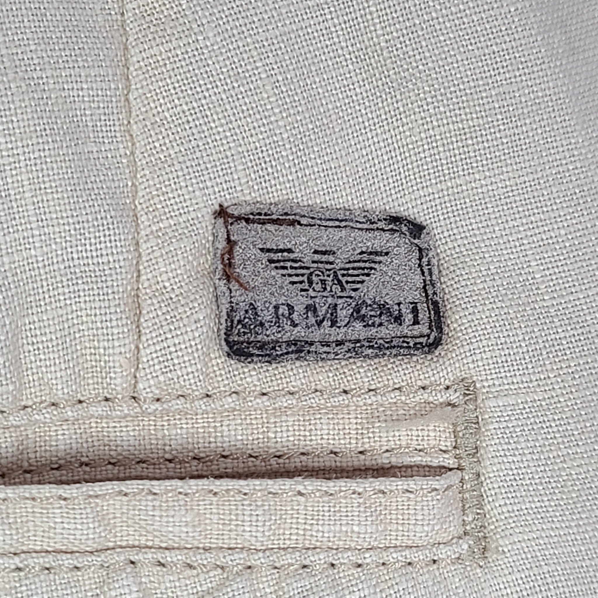 Giorgio Armani Men's Hemp Pants Trousers Breathable Made in Italy Beige Sz 36