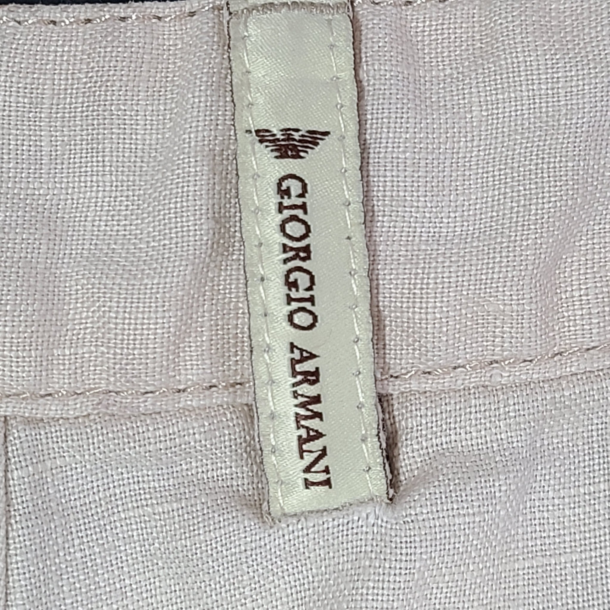 Giorgio Armani Men's Hemp Pants Trousers Breathable Made in Italy Beige Sz 36