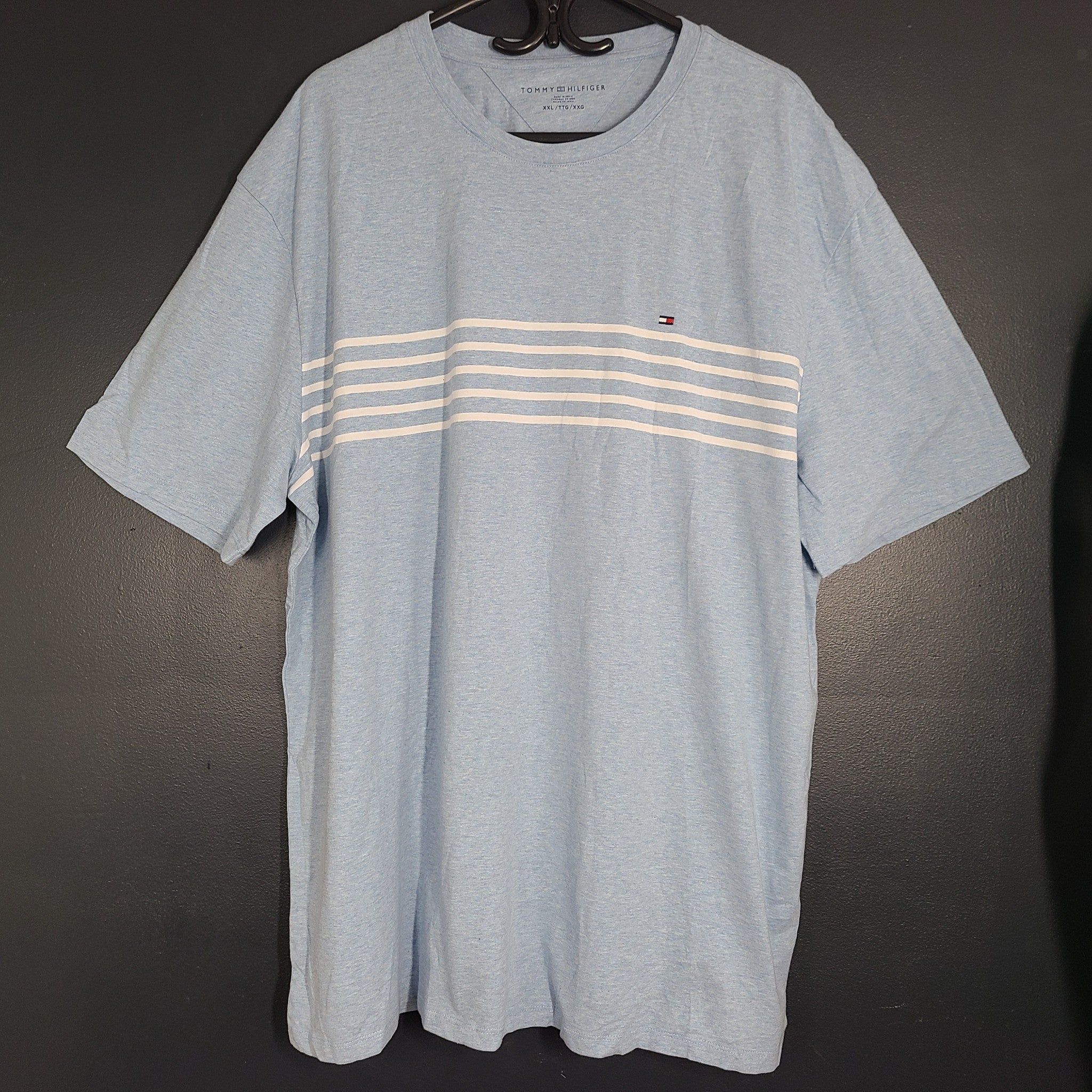 3 Pc Tommy Hilfiger Men's Crewneck T-Shirt Regular Fit 100% Cotton Sz XXL NEW