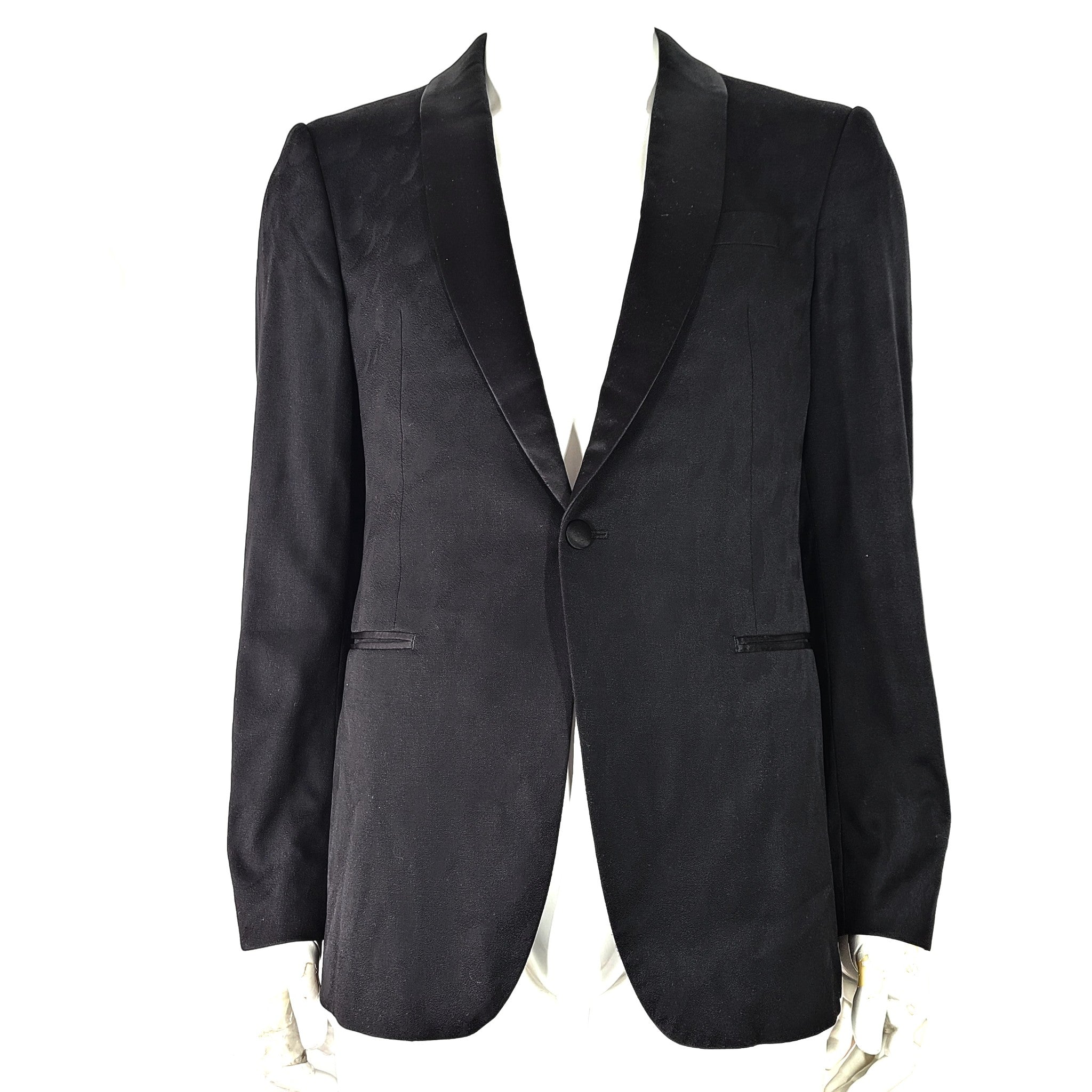 John Varvatos Star USA Brooklyn-LSC Patterned Regular Fit Dinner Jacket Black 50