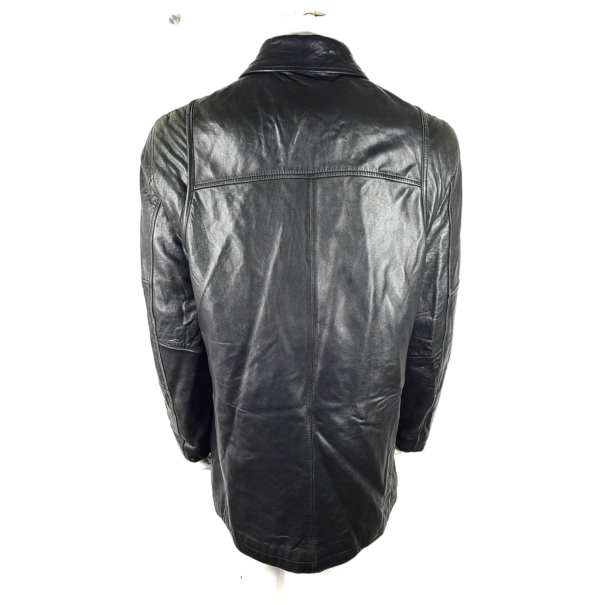 Danier Men's Genuine Leather Full Zip Jacket Style 81890 Lined Black Sz M