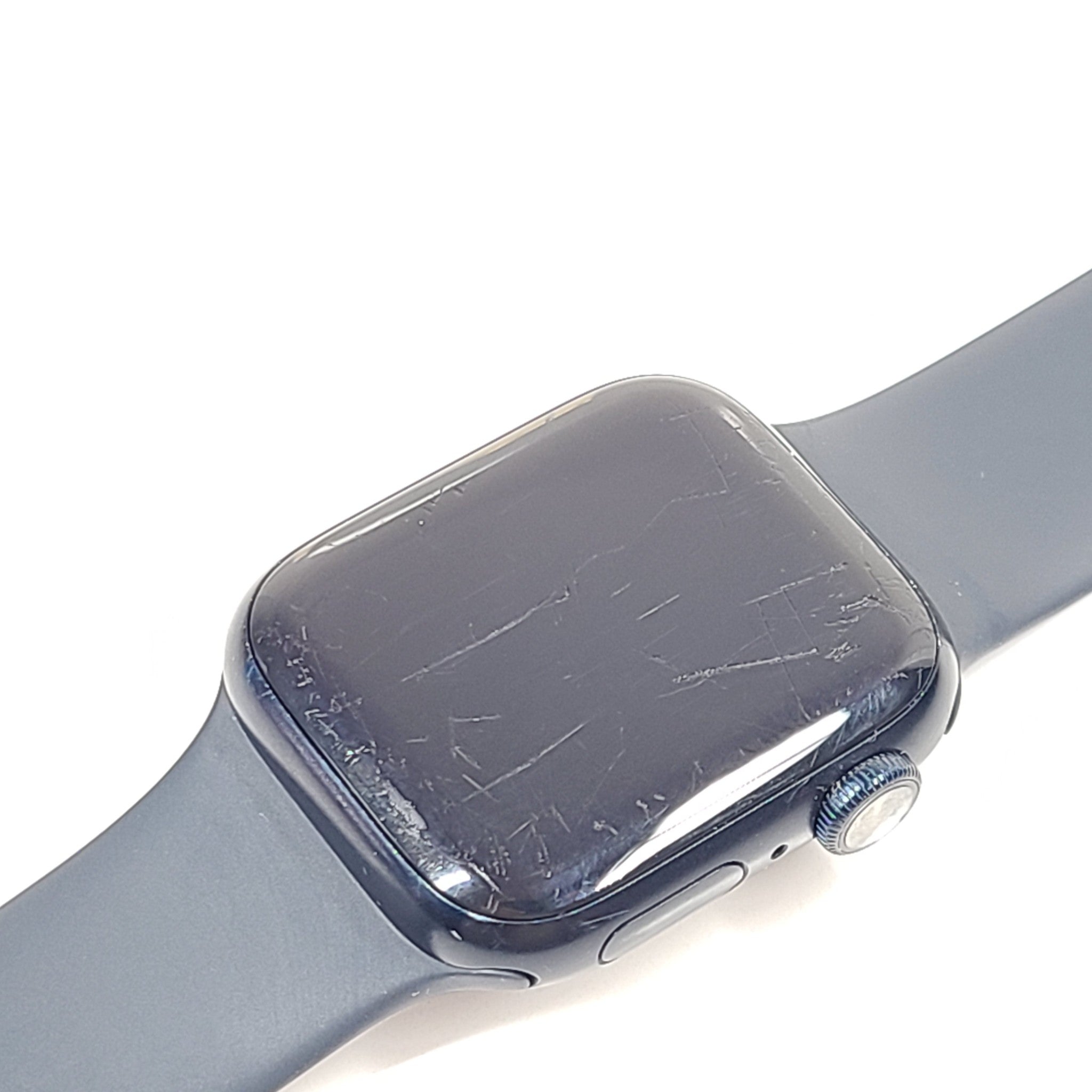 Apple Watch Series 7 41MM A2473 Aluminum Ceramic Case GPS only + Black M/L Band