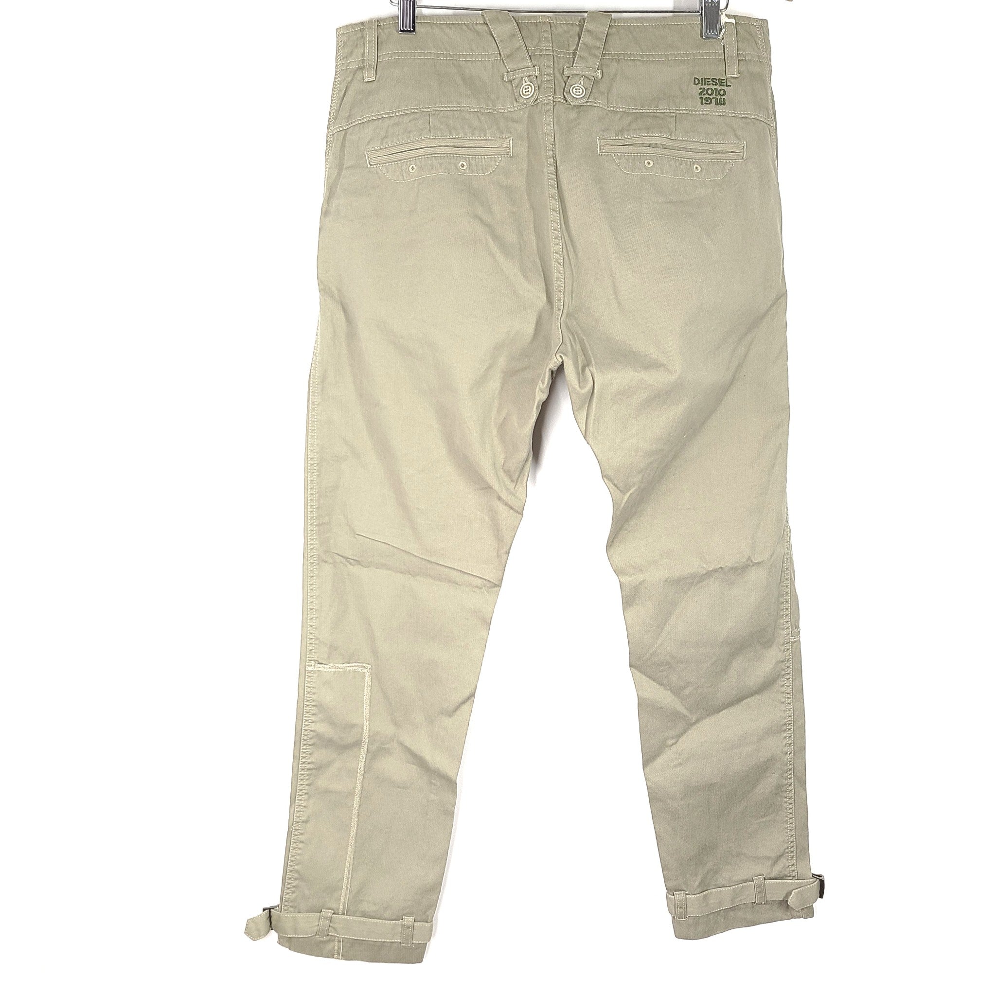 Diesel KRFT Men's Craft Pants Cotton Strap Detailing Cargo Khaki Sz 34 x 31
