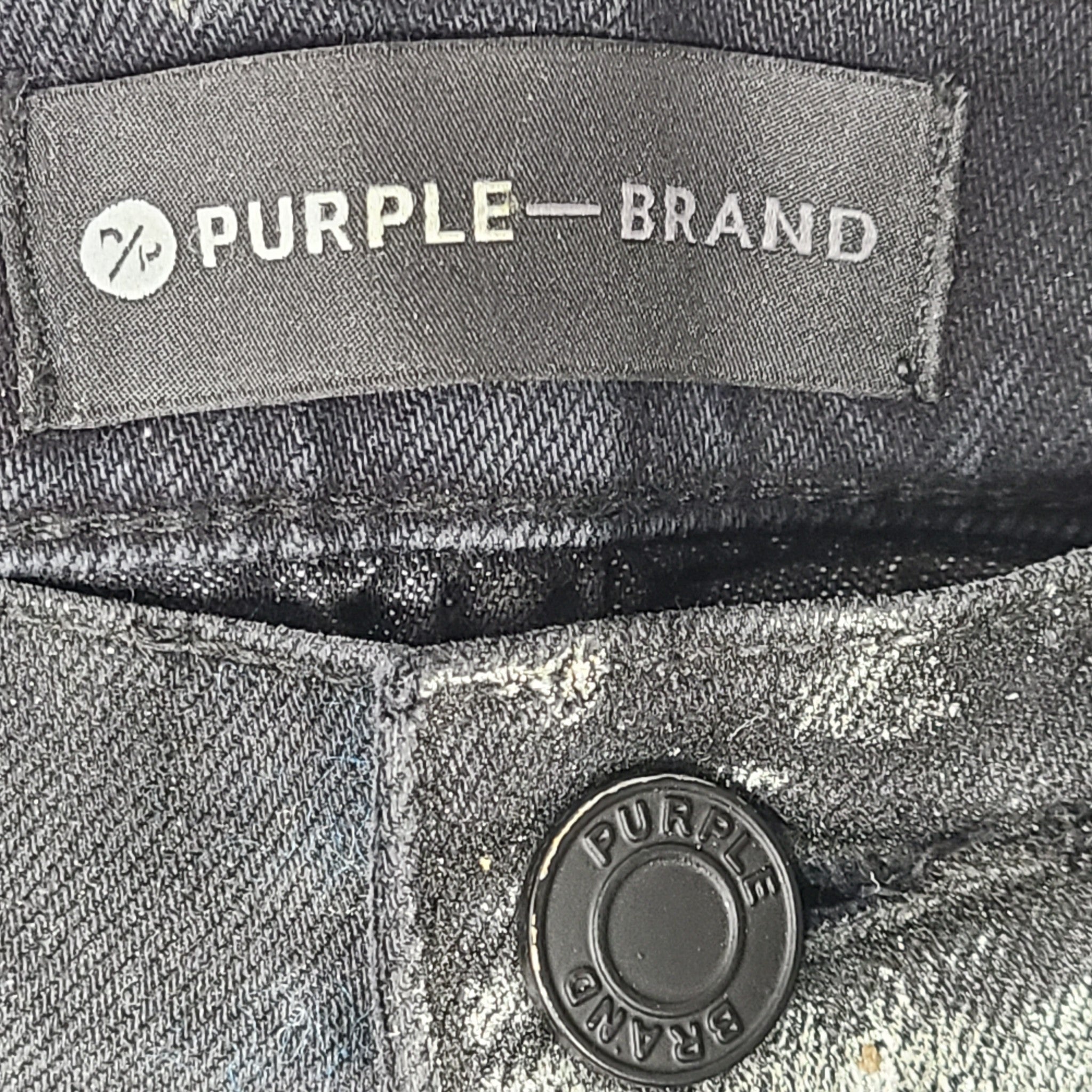 Purple Brand Jeans Men's P001 Black Wash Silver Oil Slim Low Rise Pants 32 x 32