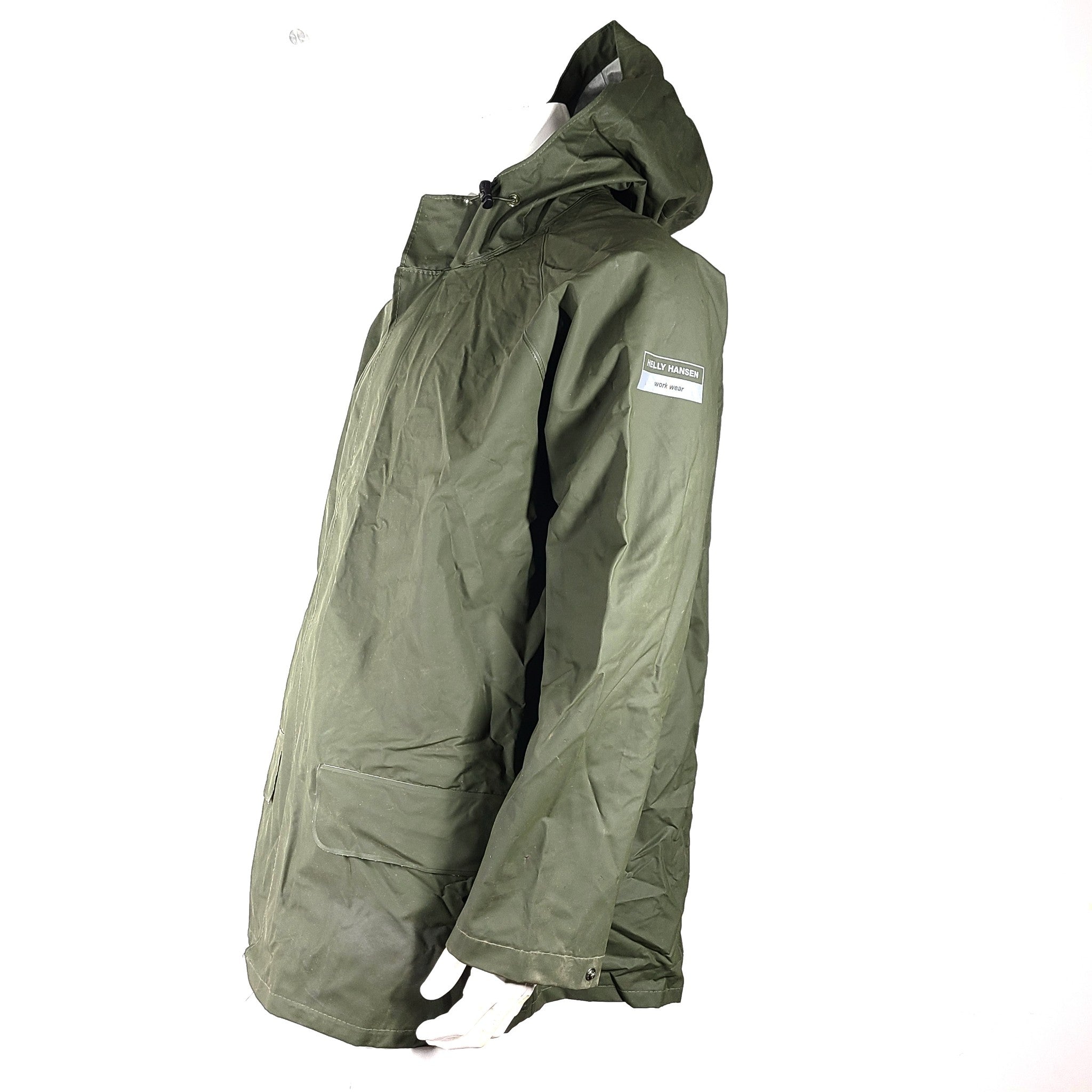 Helly Hansen Workwear Mandel Rain Jacket 70129 Waterproof Army Green Sz XL